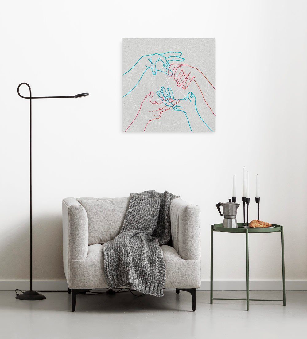 Komar Artprint op linnen Glory Hands - Afmeting 60 x 60 cm (1 stuk)