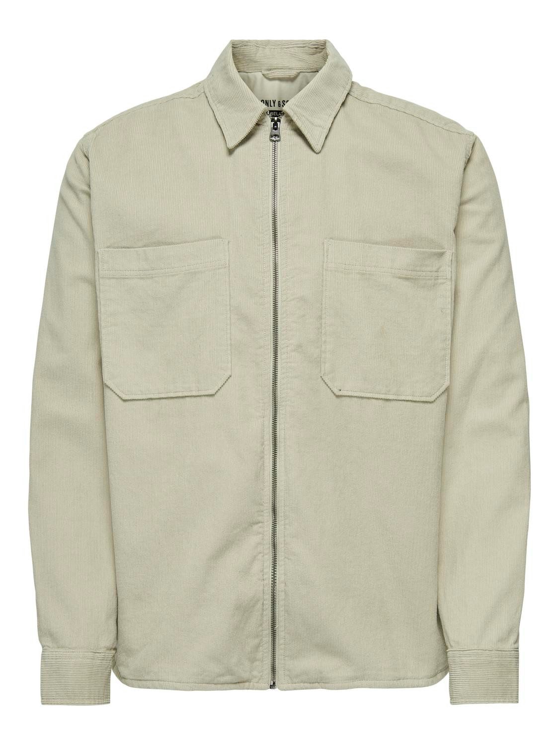 ONLY & SONS Overhemd met lange mouwen ONSALP 14W RLX 2PKT WASHD CORD LS ZIP