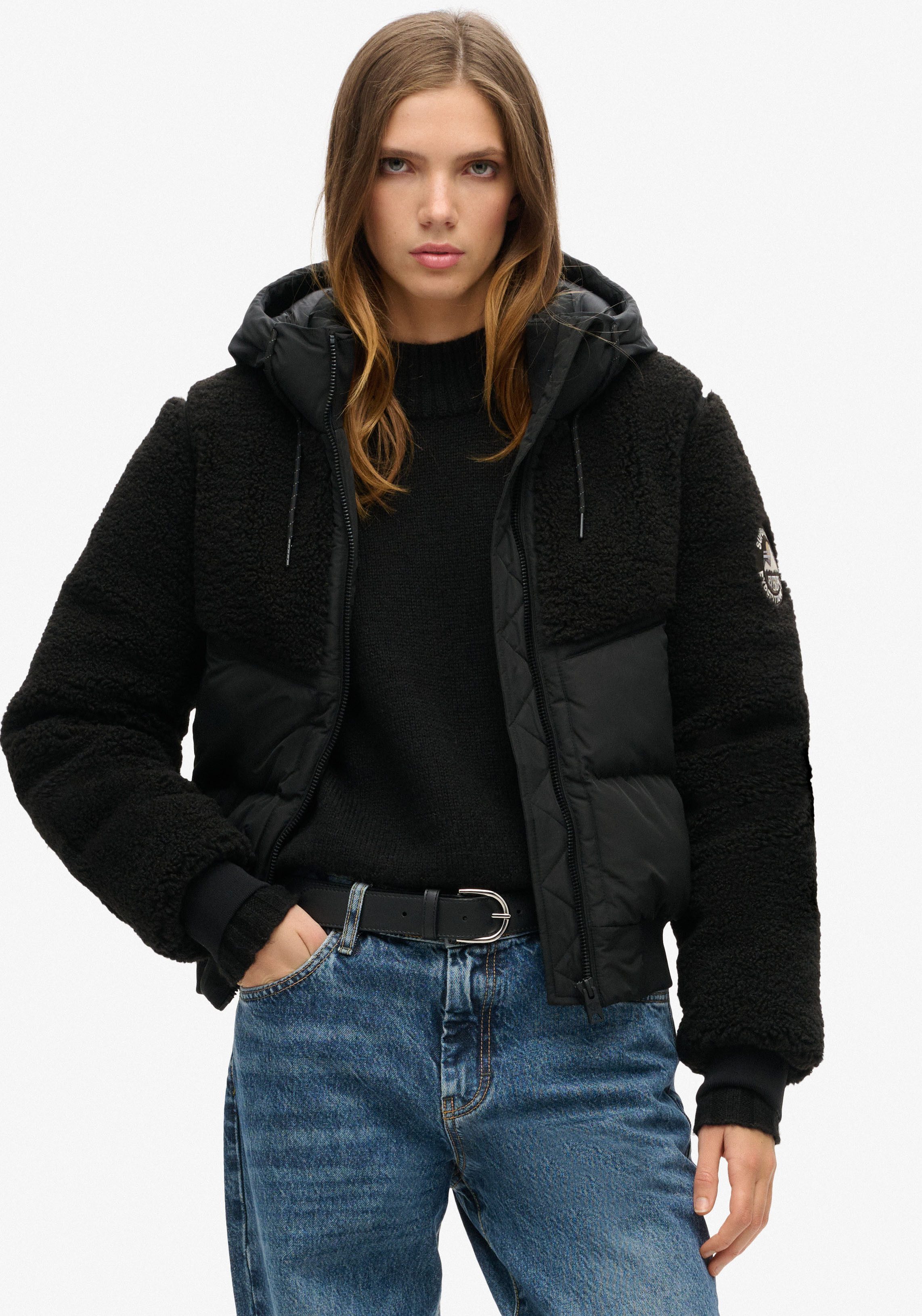 Superdry Gewatteerde jas SU-EVEREST BOMBER HYBRID JACKET