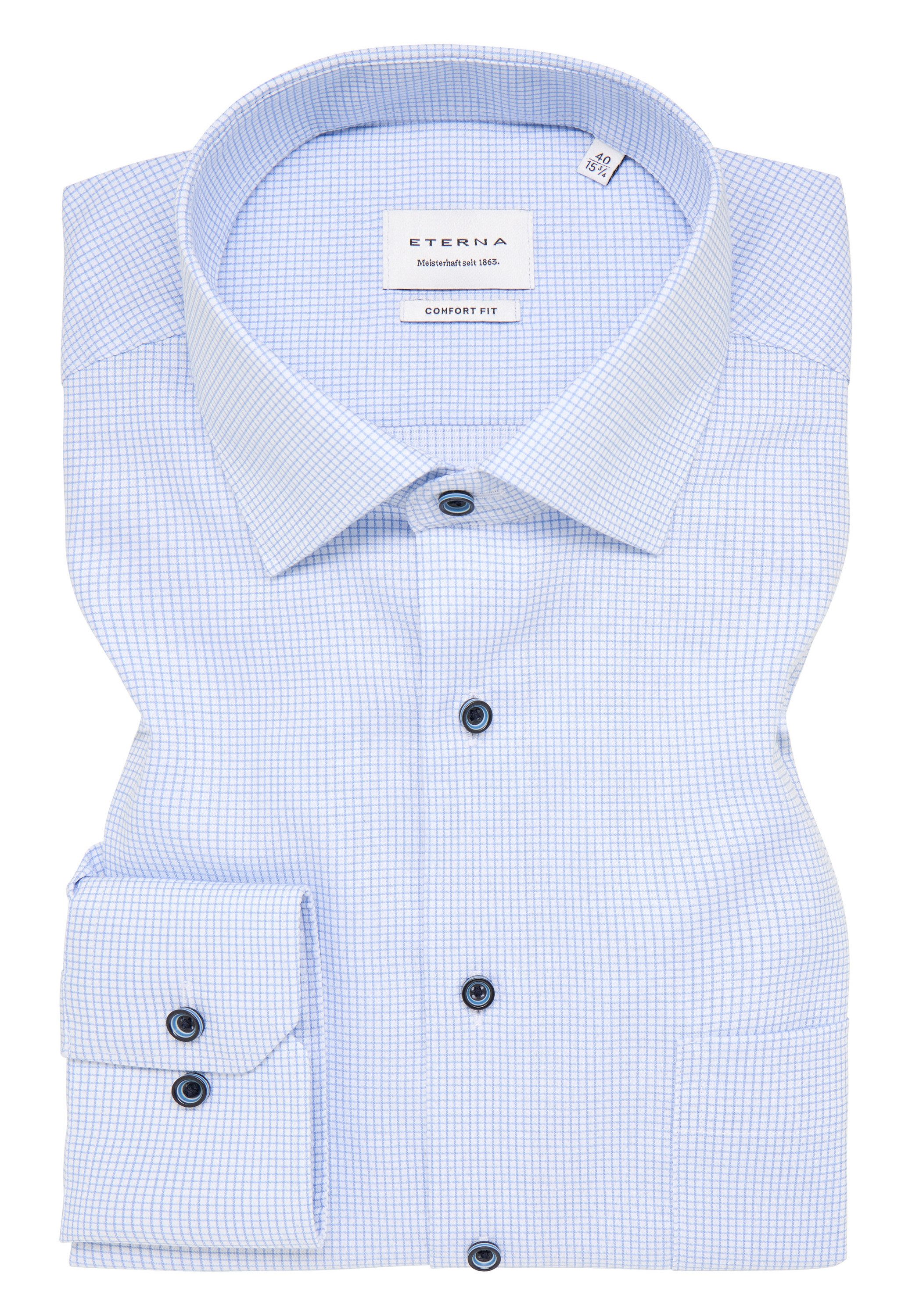 Eterna Overhemd met lange mouwen Comfort fit NON IRON (strijkvrij)