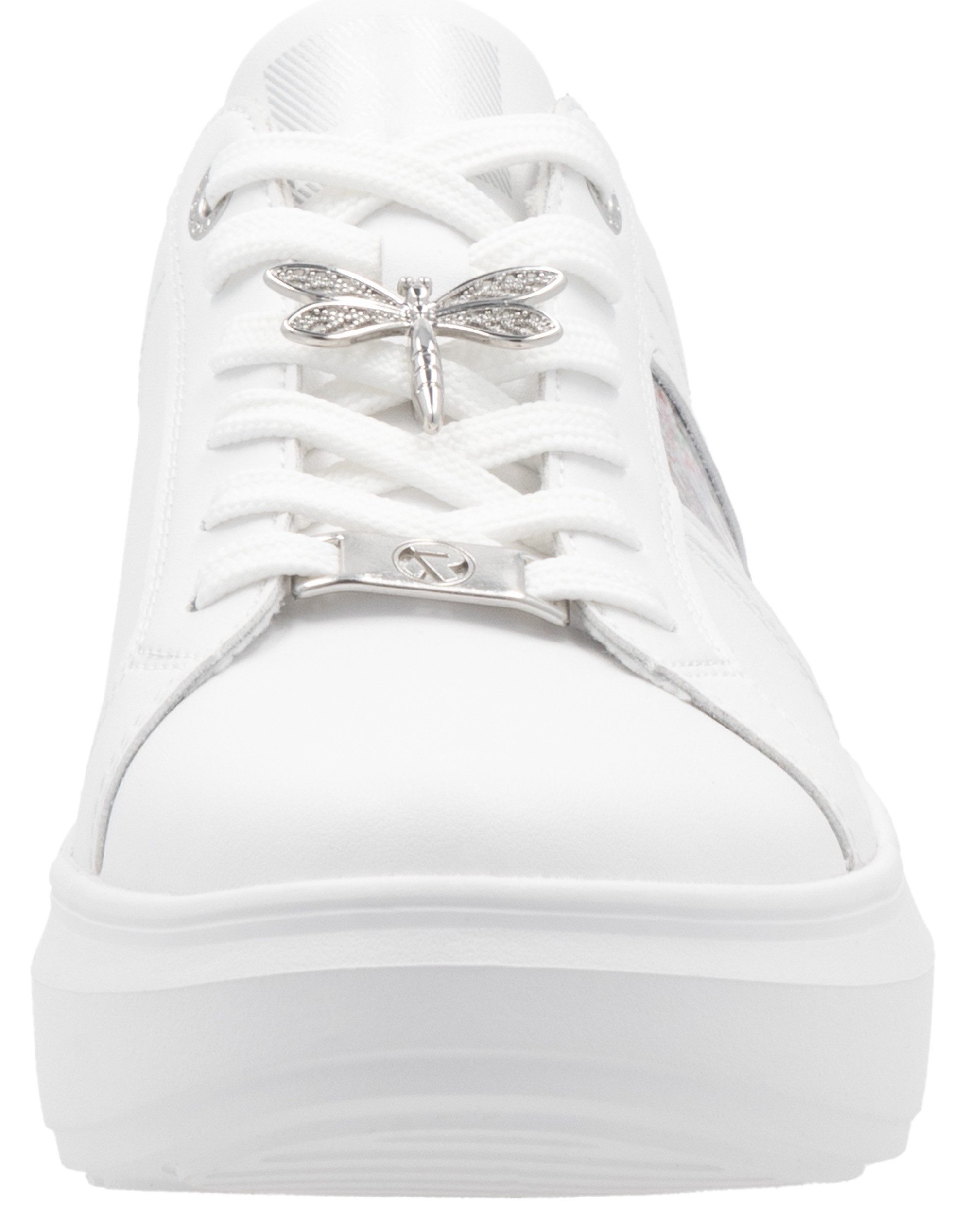 RIEKER Sport Plateausneakers met stijlvolle metallic-details, vrijetijdsschoen, lage schoen, veterschoen