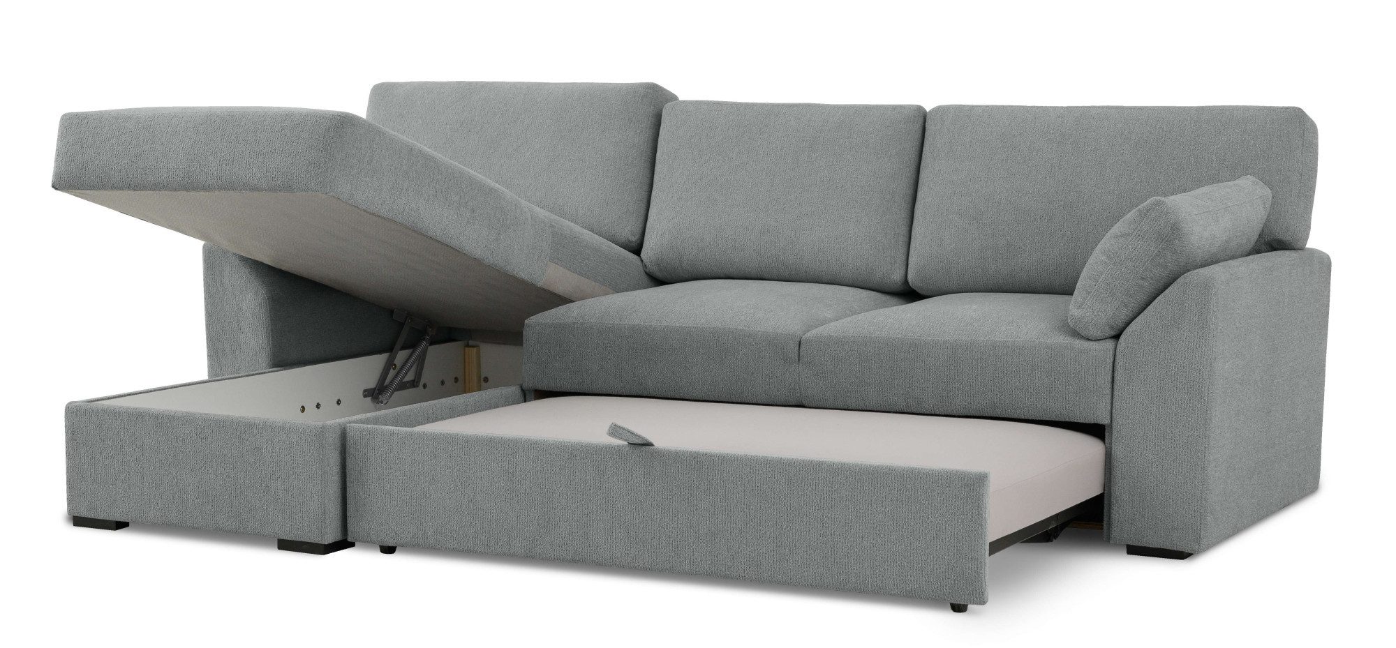 Home affaire Hoekbank Citry Breedte 246 cm, chenille, bedfunctie, bedlade, L-vorm