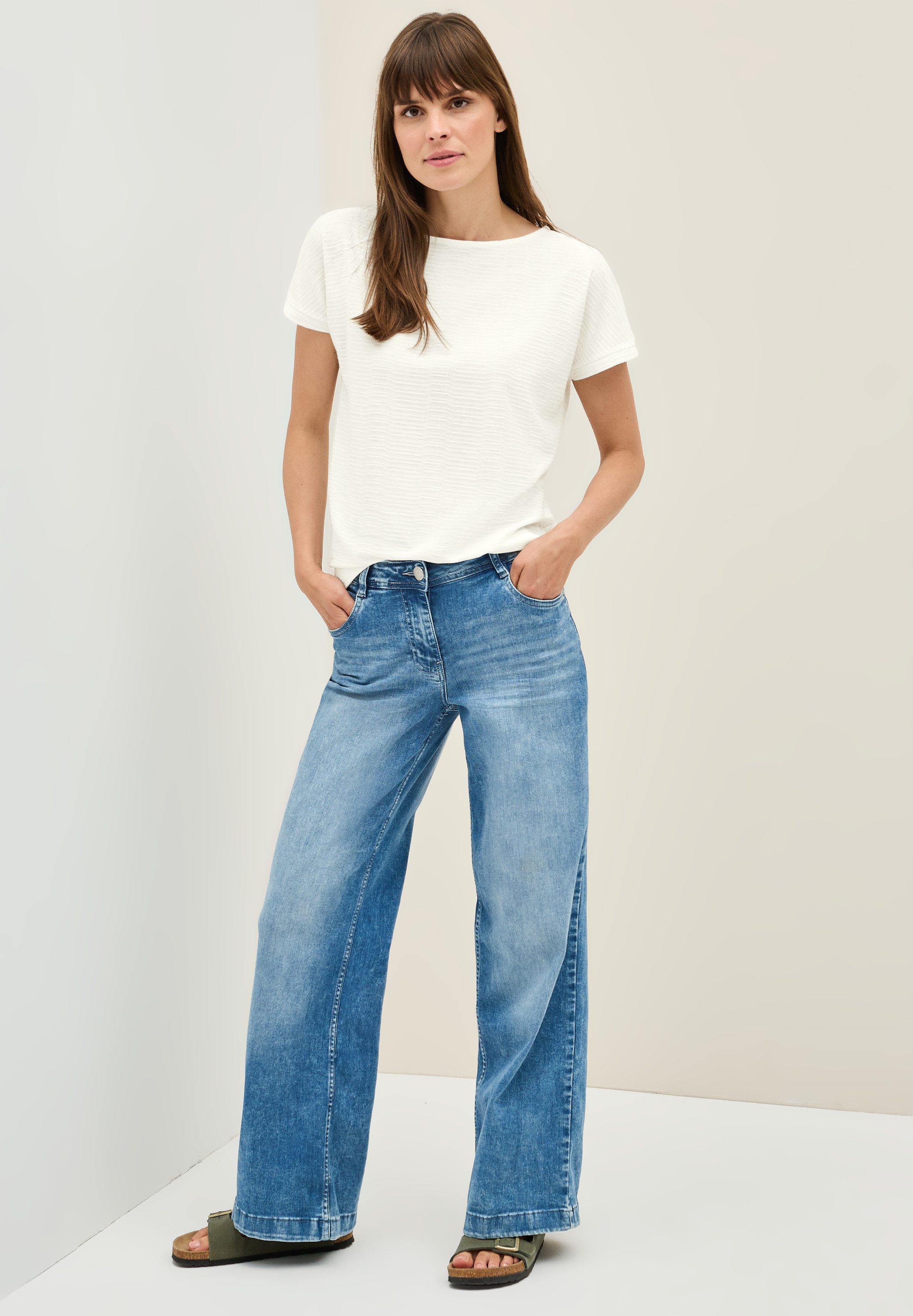 Cecil T-shirt met streepstructuur