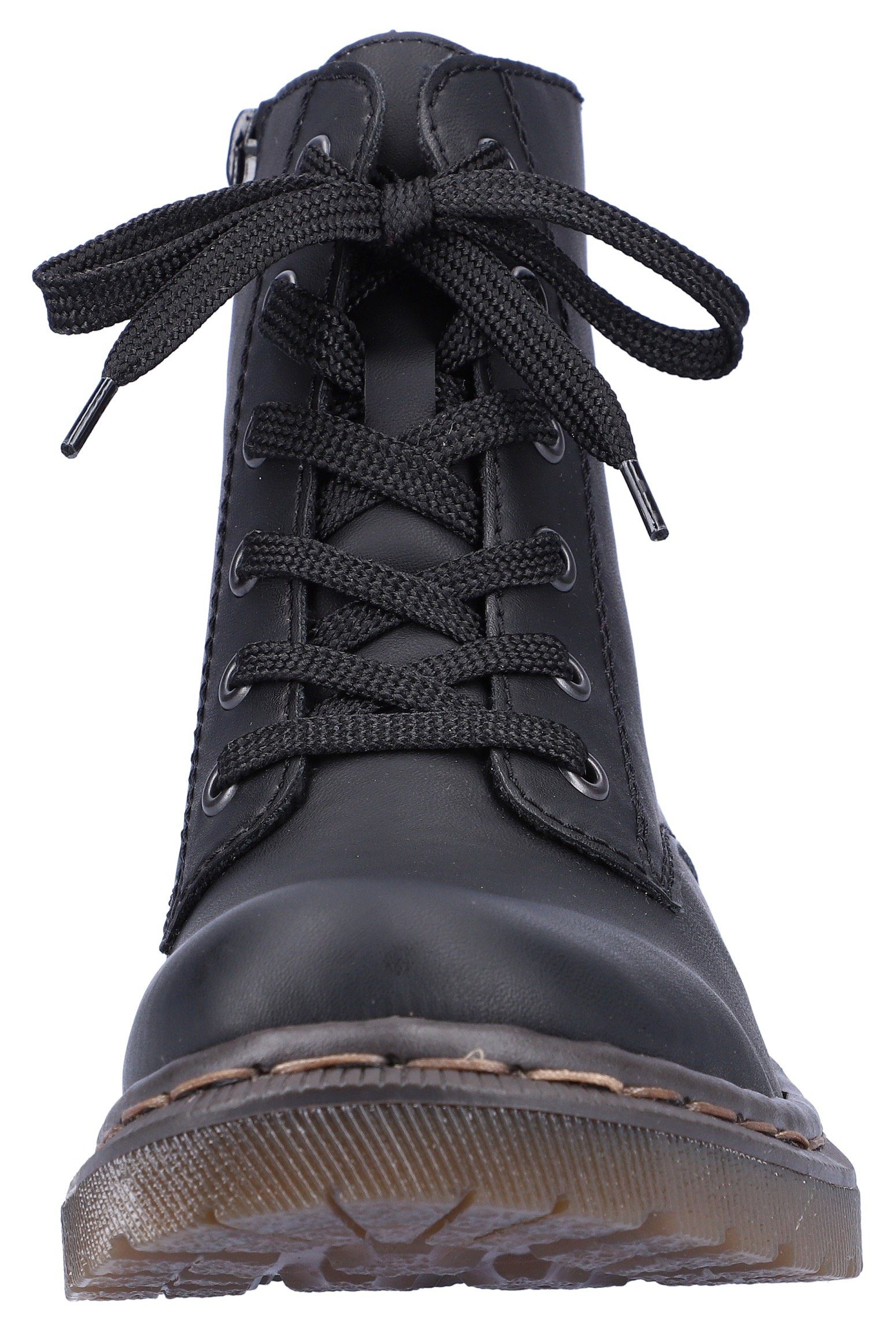 Rieker Hoge veterschoenen veterschoen, blokhak, met logo-embossing