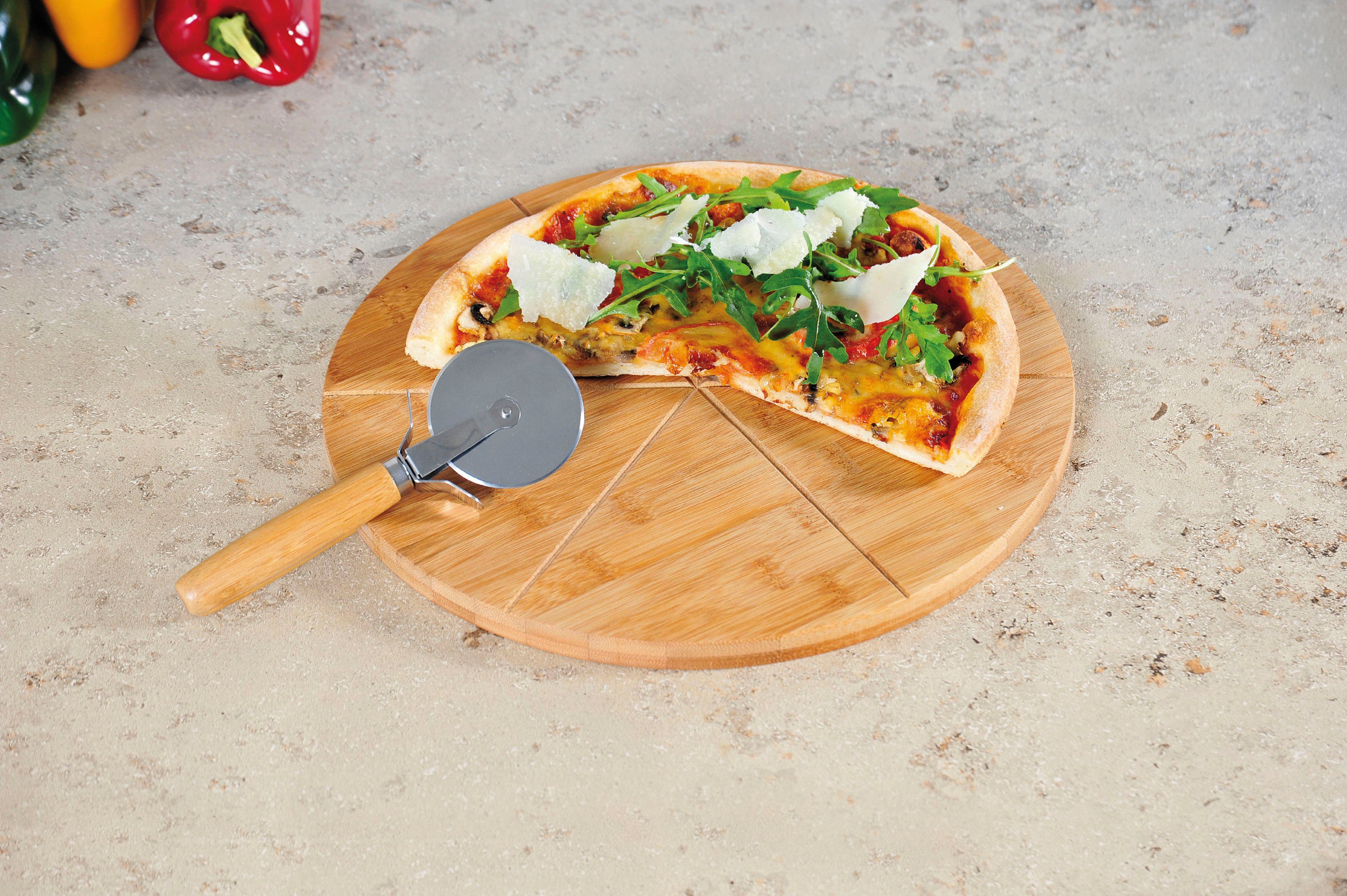 KESPER for kitchen & home Snijplank inclusief pizzames, van fsc®-gecertificeerd bamboe (set, 3 stuks)