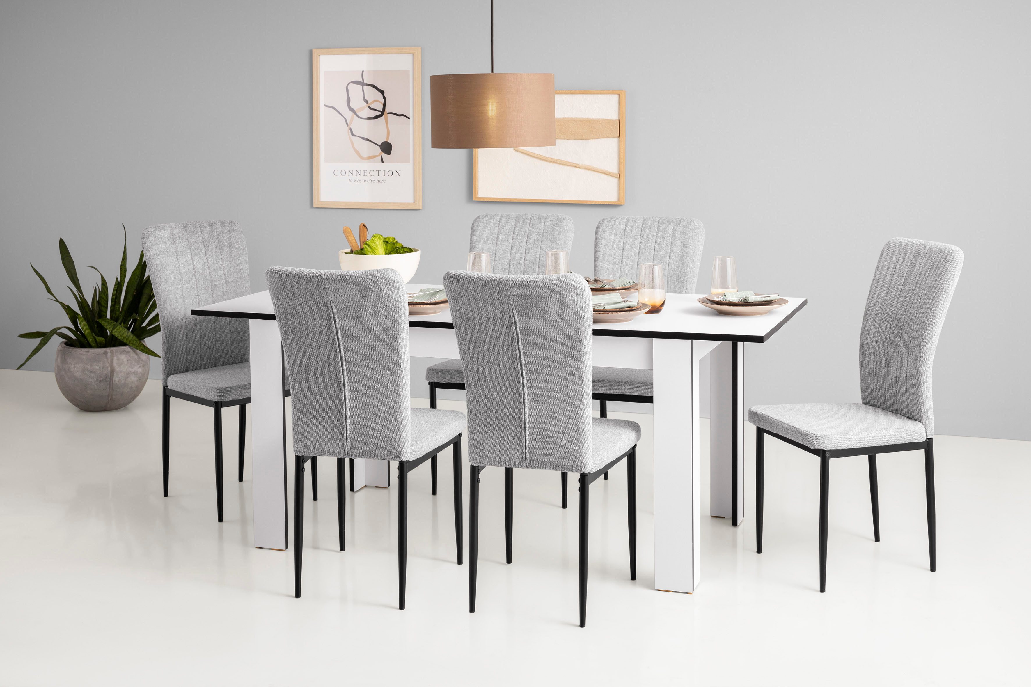 Home affaire Eettafel Bergamo naar keuze uittrekbaar onderhoudsvriendelijke eettafel, verkrijgbaar in 3 maten, 140 cm uitschuifbaar