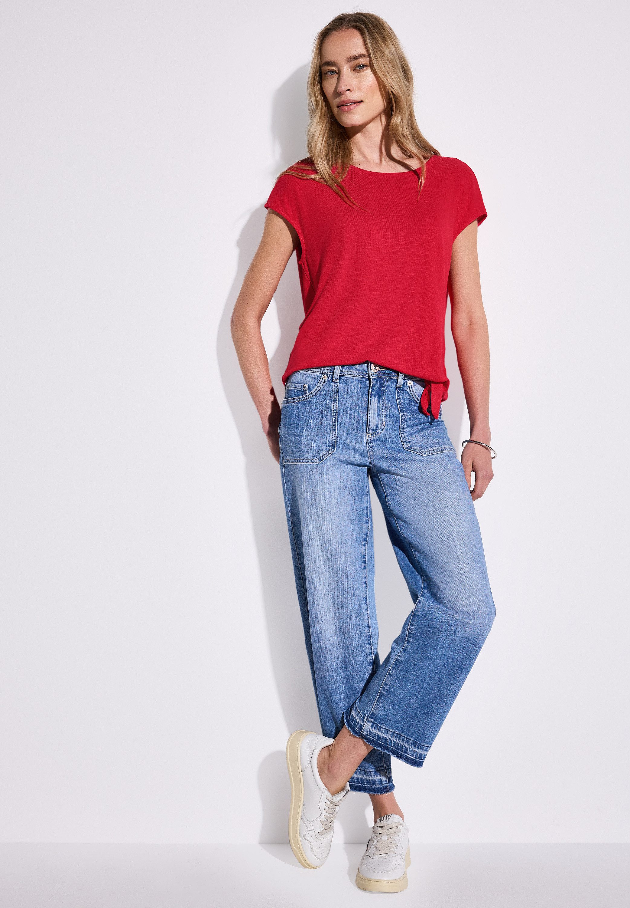STREET ONE T-shirt met knoopdetail