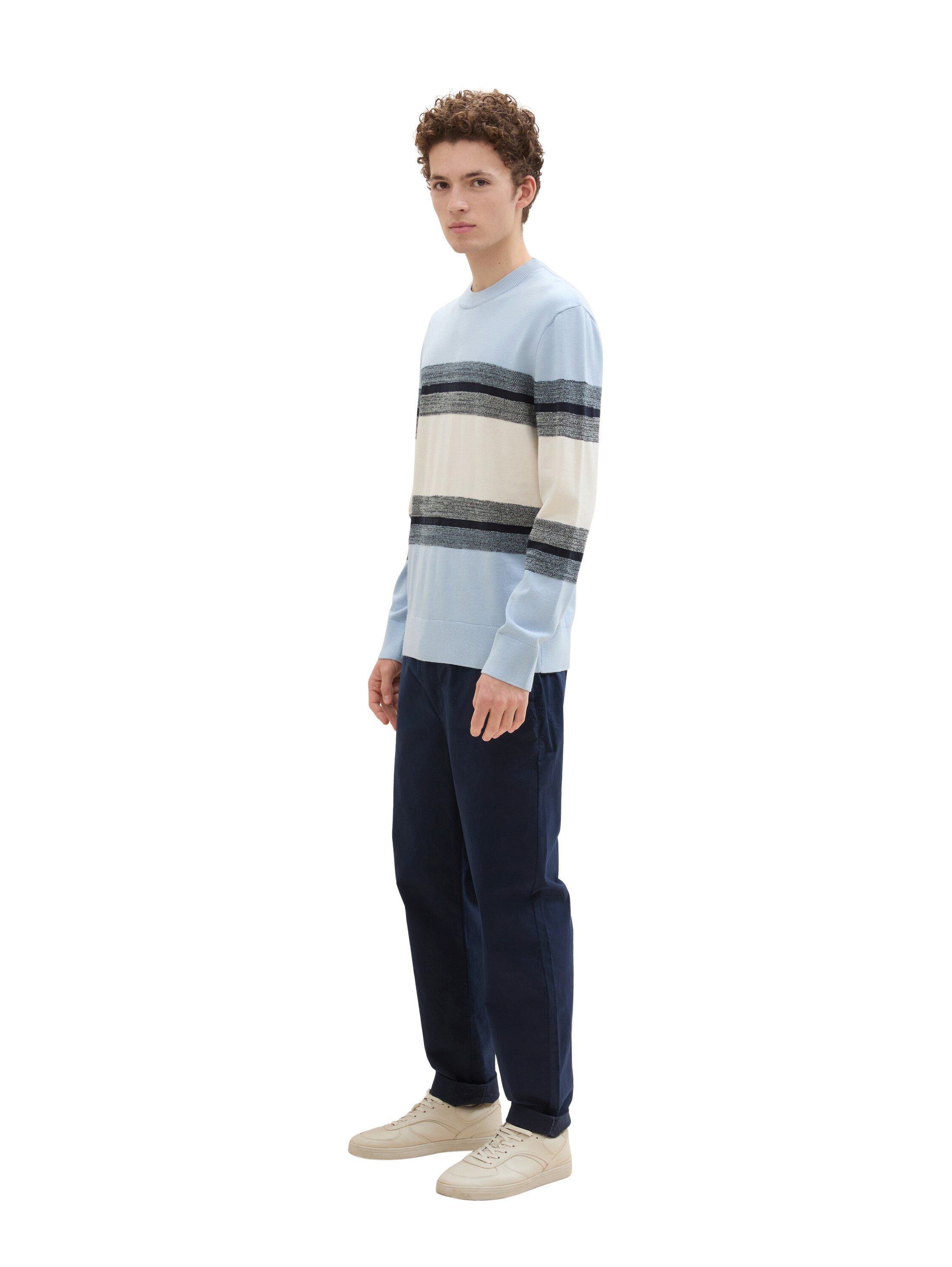 Tom Tailor Denim Gebreide trui met blokstrepen