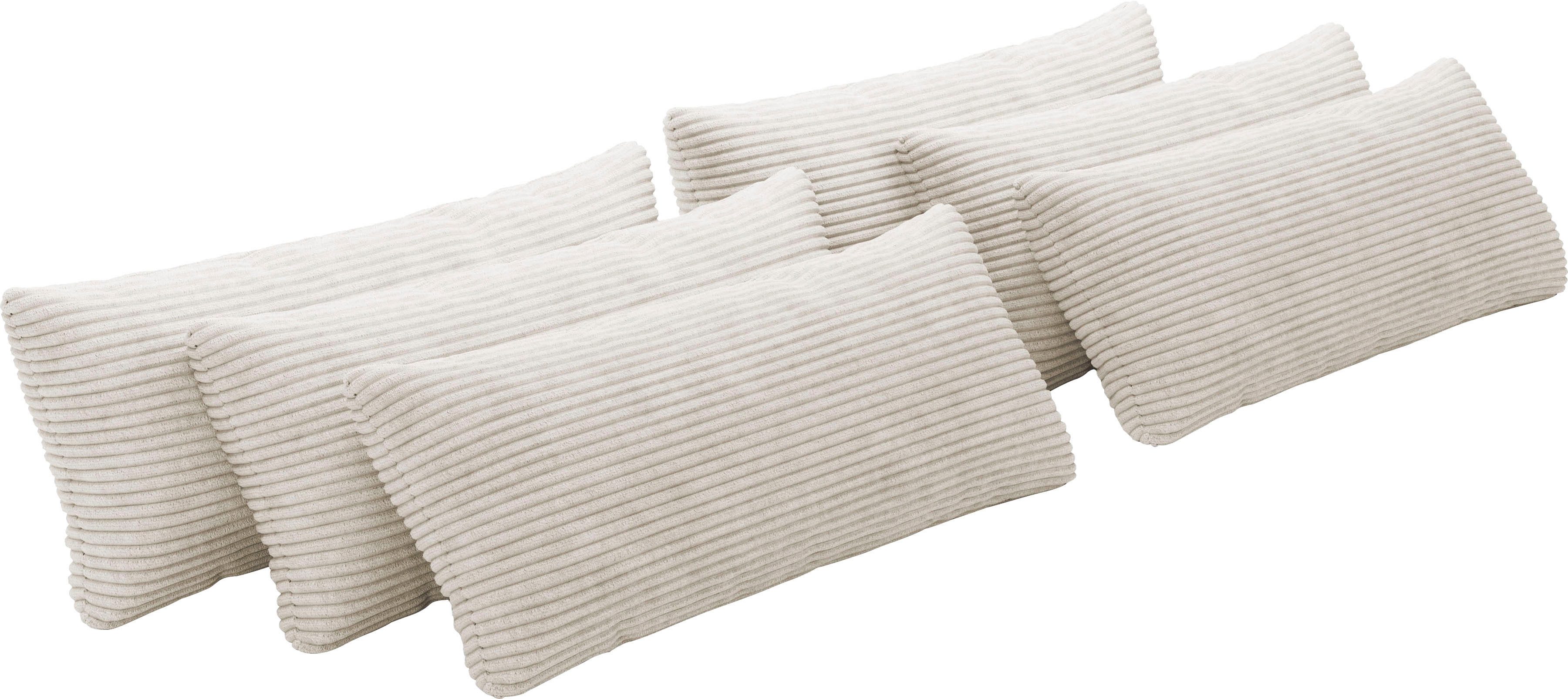 Places of Style Bankkussen Mikado 3,5,6,7-delige kussen sets om uit te kiezen sierkussens maat Breedribcord beige