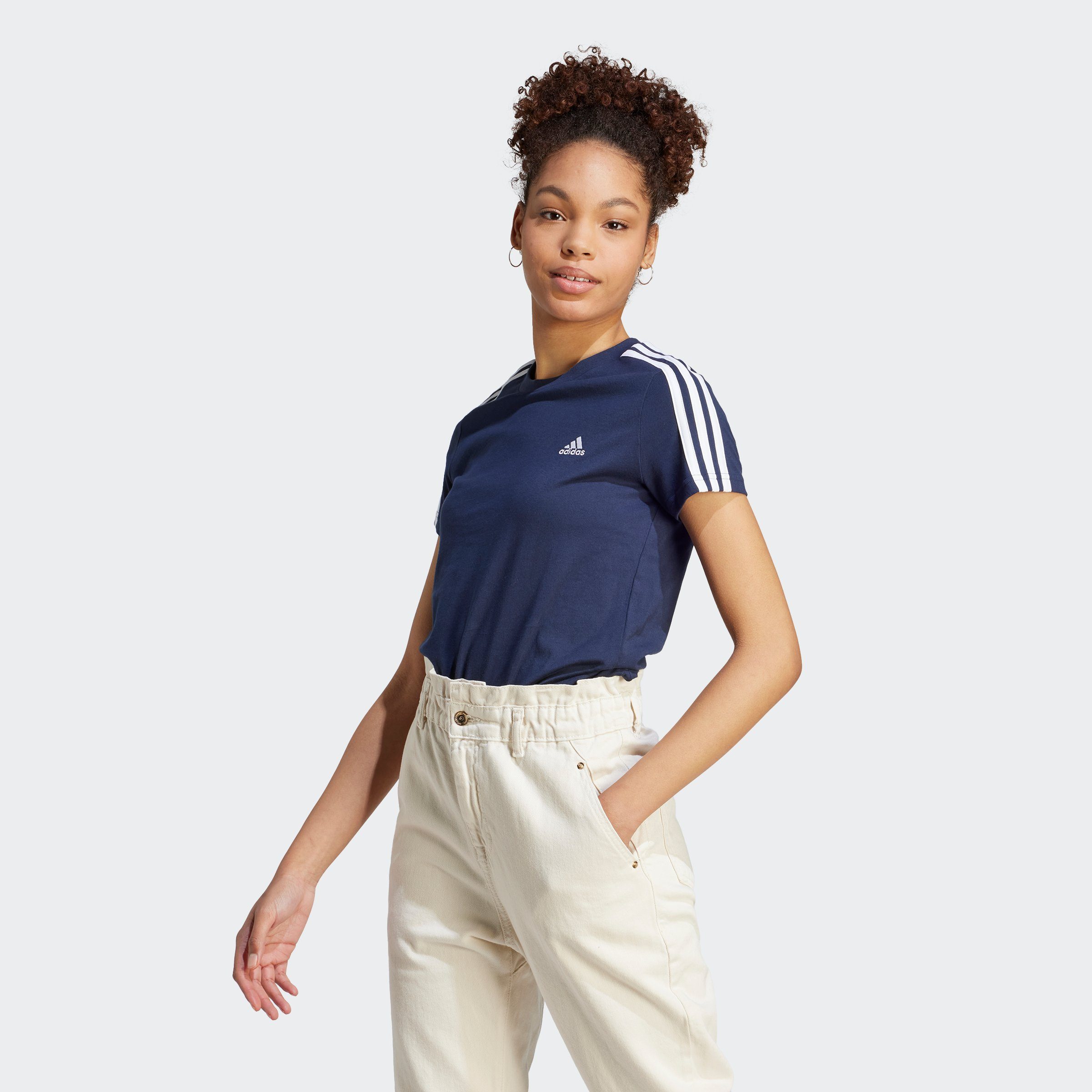 adidas Sportswear T-shirt LOUNGEWEAR ESSENTIALS SLIM 3-STRIPES