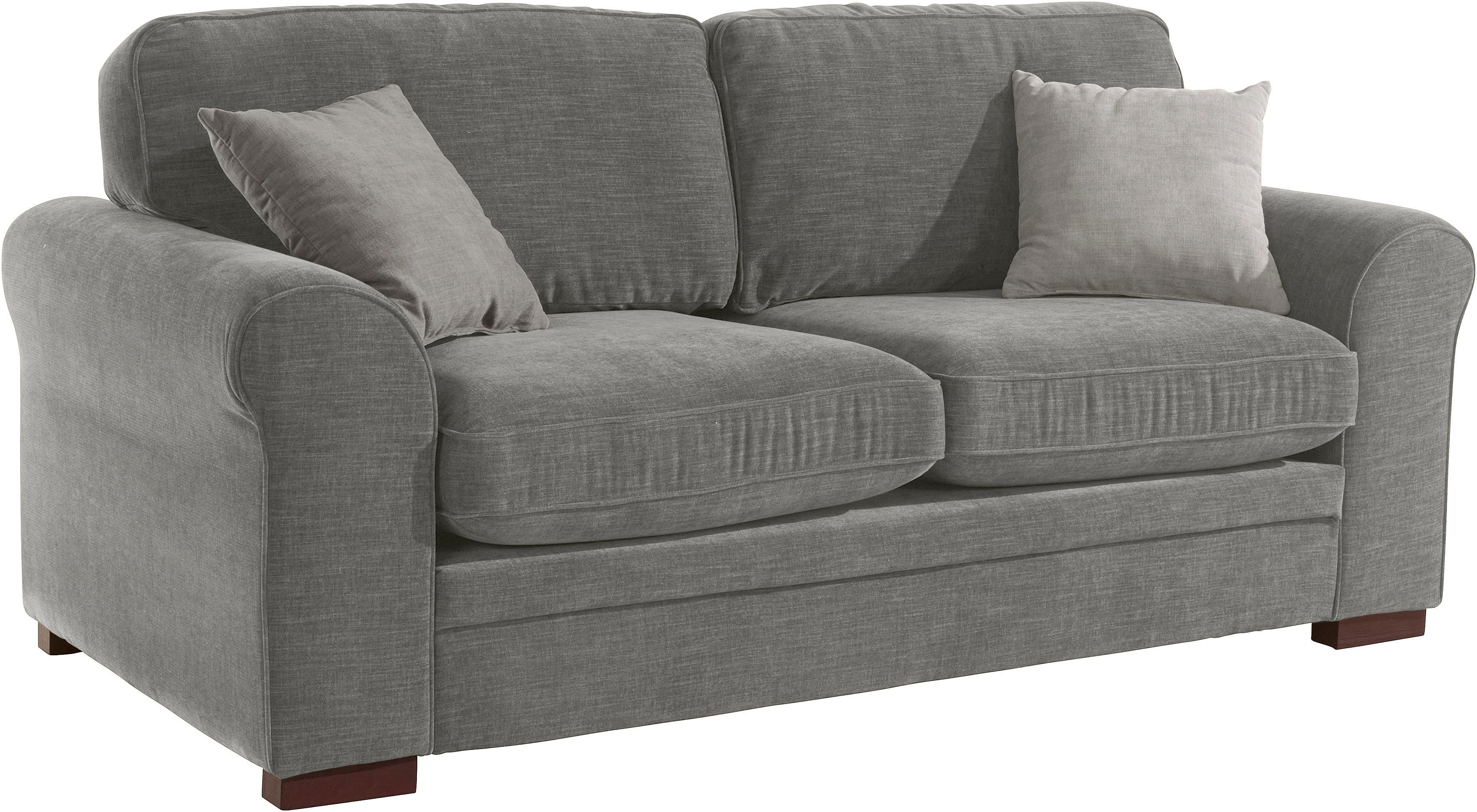 Home affaire 2-zitsbank Broughton zacht zitcomfort, incl. 2 sierkussens, opstaande naad