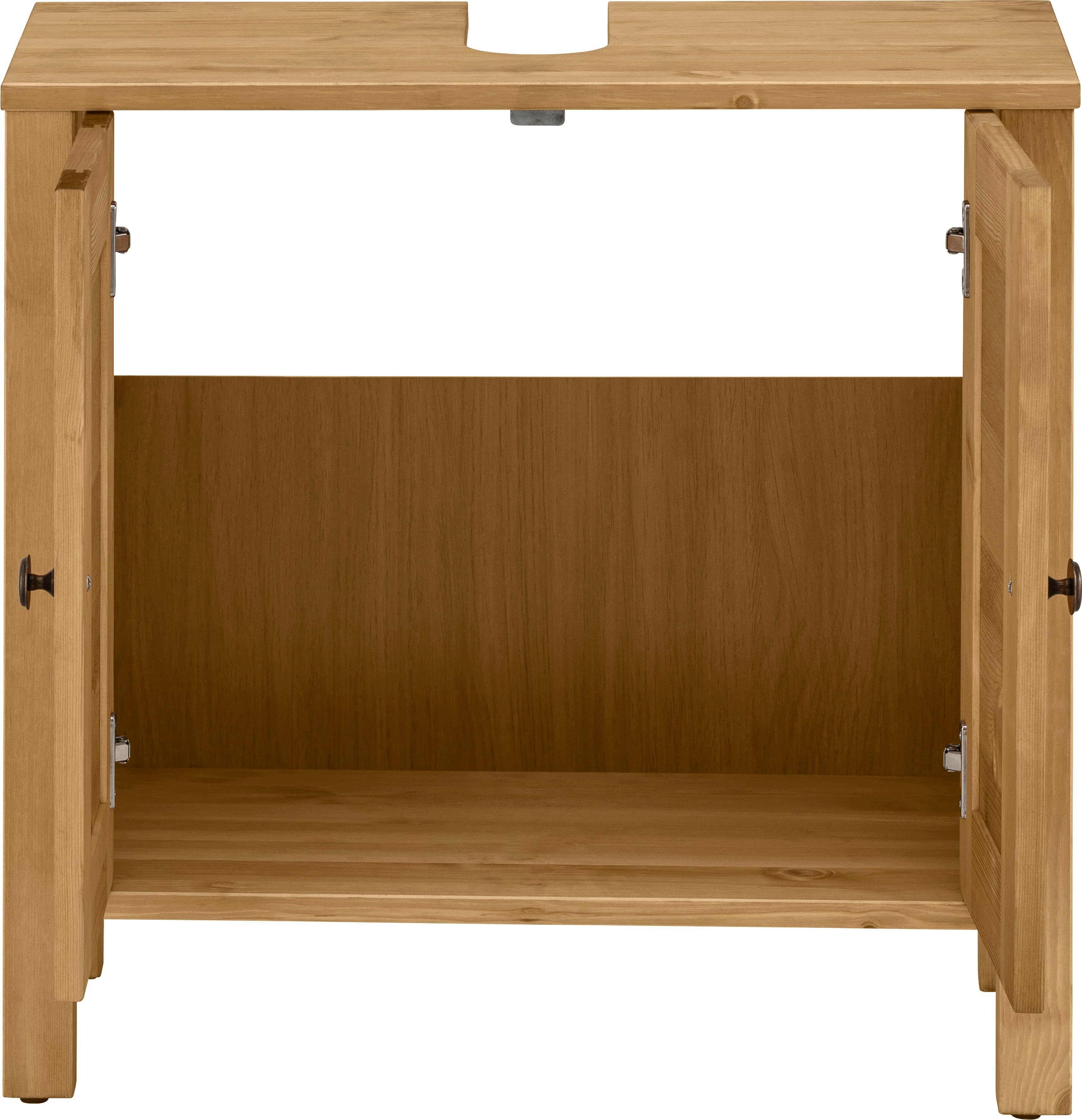 Home affaire Wastafelonderkast Ayanna van massief hout, fsc®, lamellenfront, hoogte 57 cm, breedte 59 cm