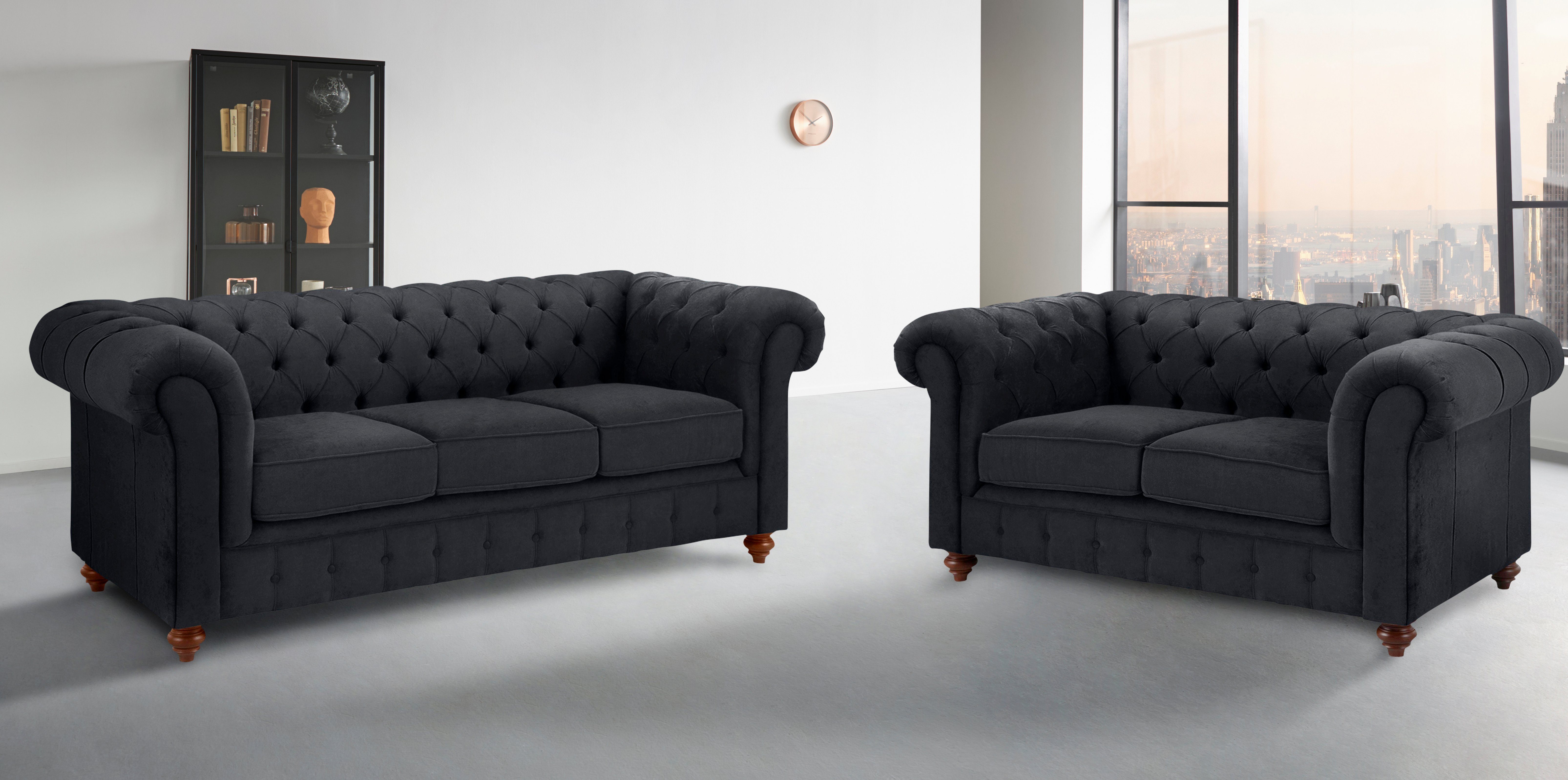Home affaire Zithoek CHESTERFIELD hoogwaardige knoopdetails, bestaande uit 2- en 3-zitsbank (2-delig)