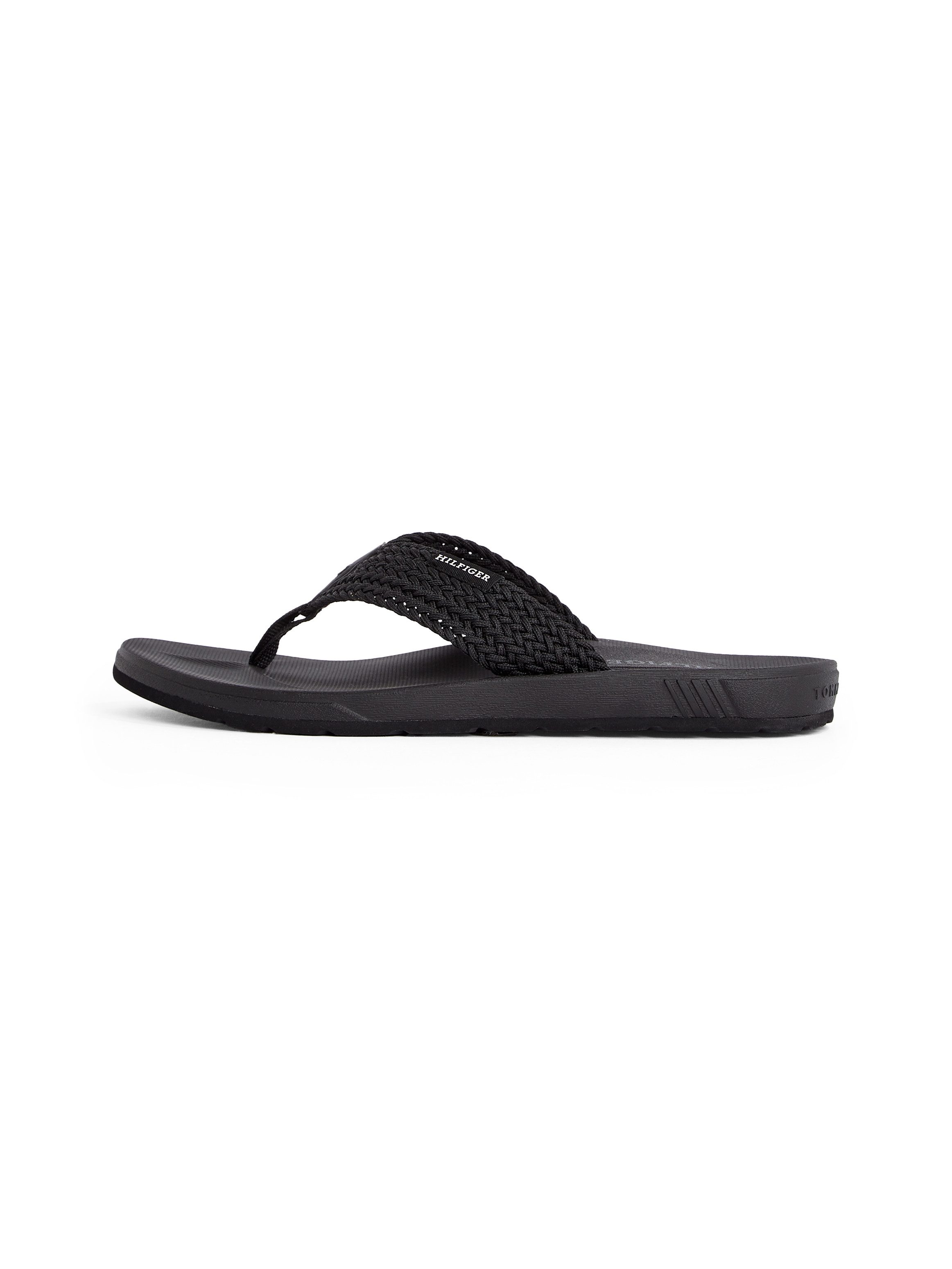 Tommy Hilfiger Teenslippers MOLDED HILFIGER WEB BEACH SANDAL , zomer schoen, flats, strand schoen met zij logo-opdruk