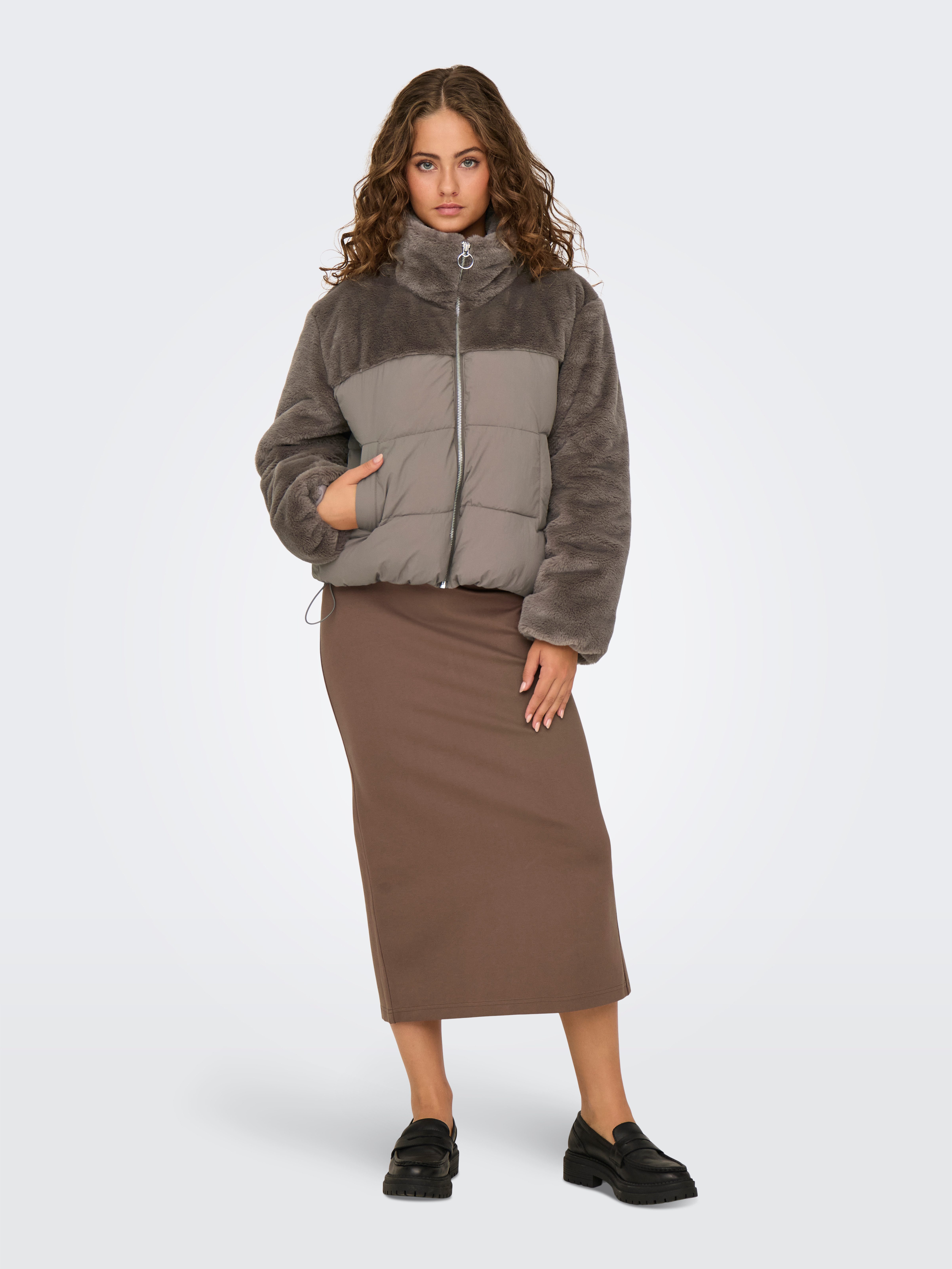 Only Gewatteerde jas ONLWANJA FUR PUFFER MIX JACKET CC OTW