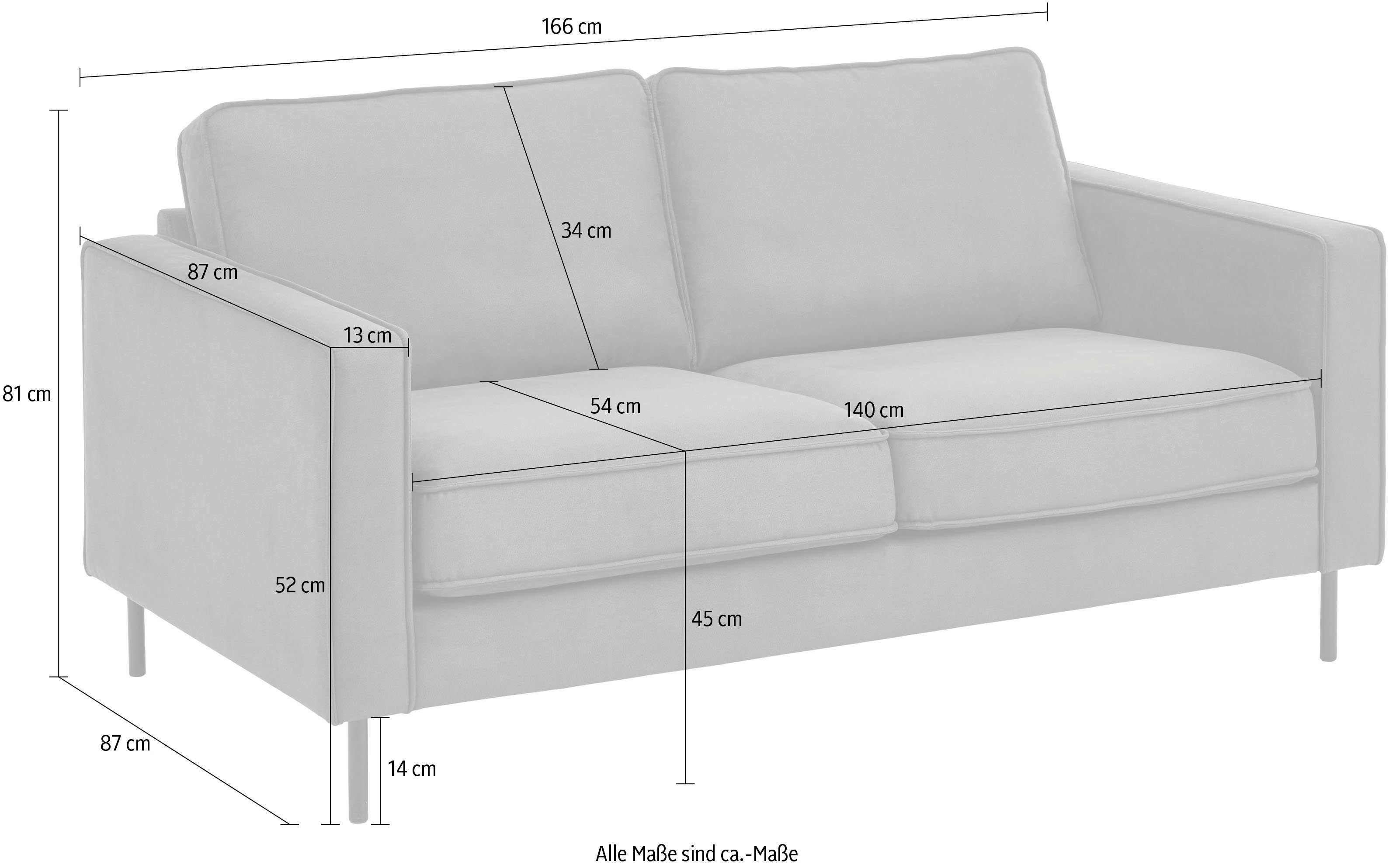ATLANTIC home collection 2-zitsbank WESTON in scandinavische stijl, met golfvering