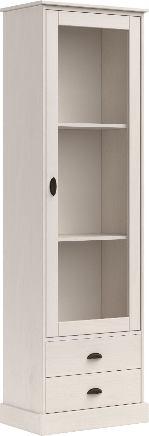 Home affaire Vitrinekast Schröder met 1 schuifdeur, 2 lades, van massief grenenhout, breedte 55cm