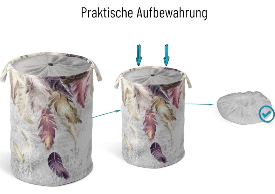 Sanilo Wasmand Veren volle kleuren, fluweelzacht oppervlak, met deksel