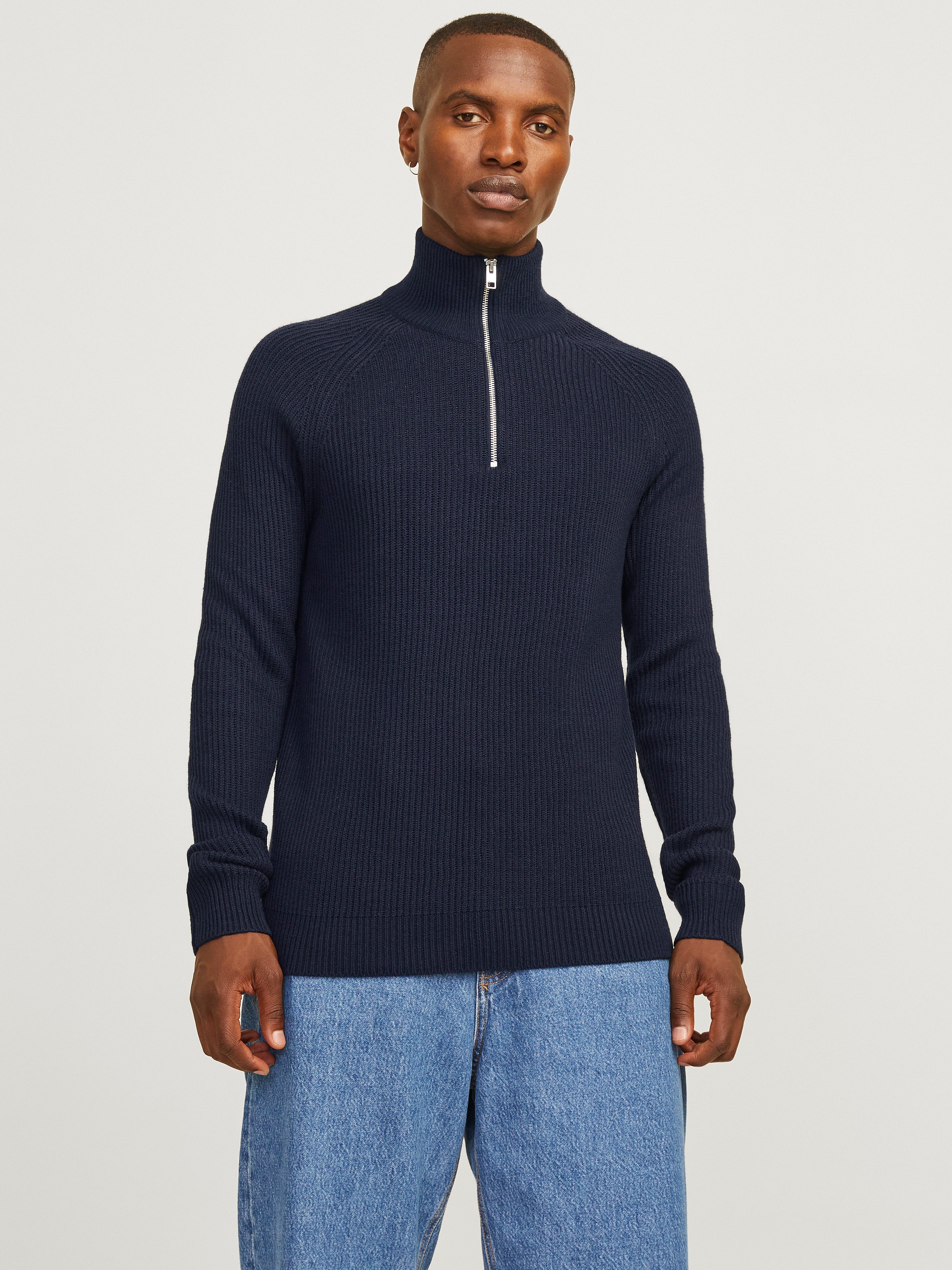 Jack & Jones Schipperstrui JJPANNEL KNIT HALF ZIP AW24