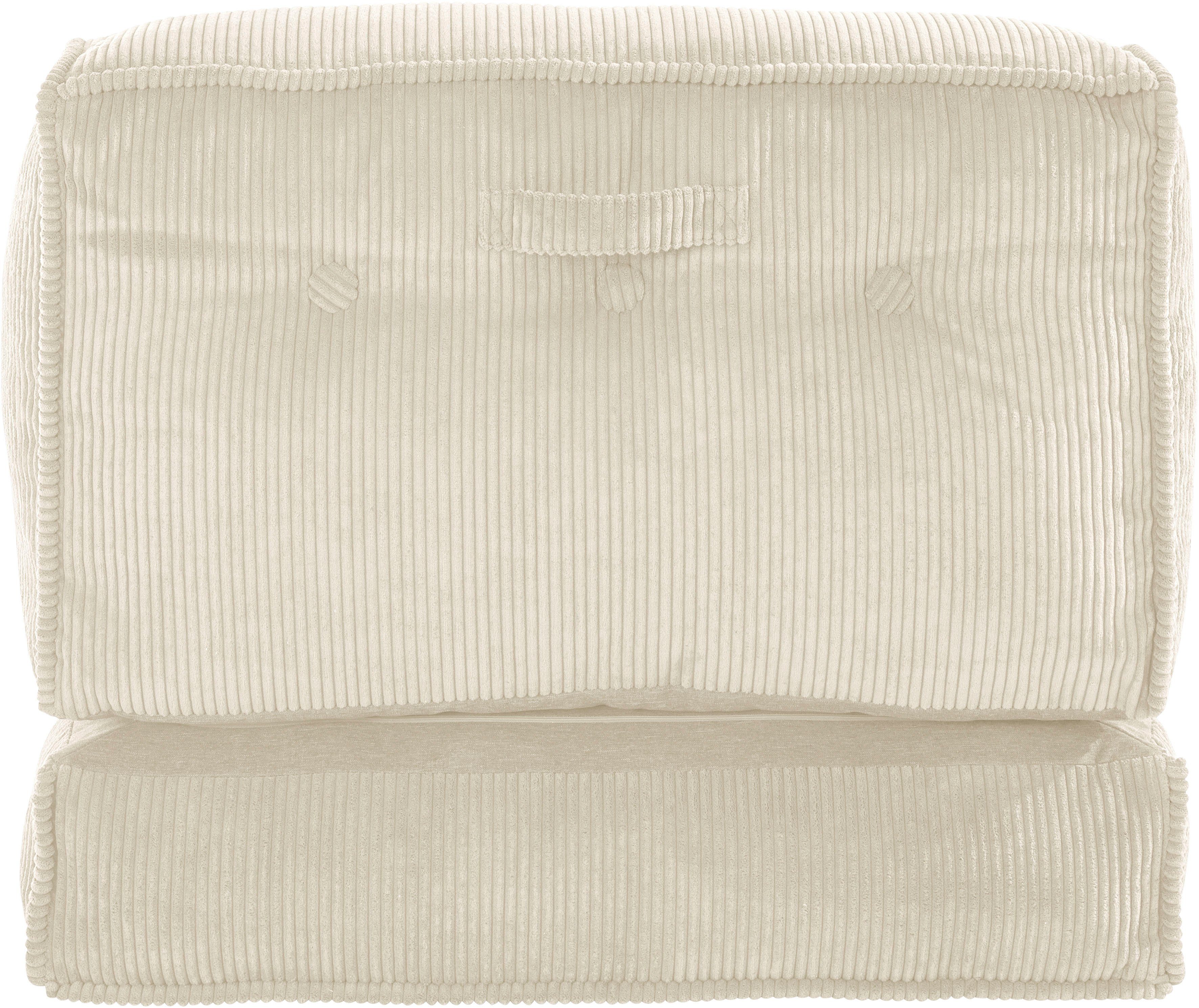 INOSIGN Fauteuil Pia Loungestoel van corduroy, in 2 maten, poef-functie.