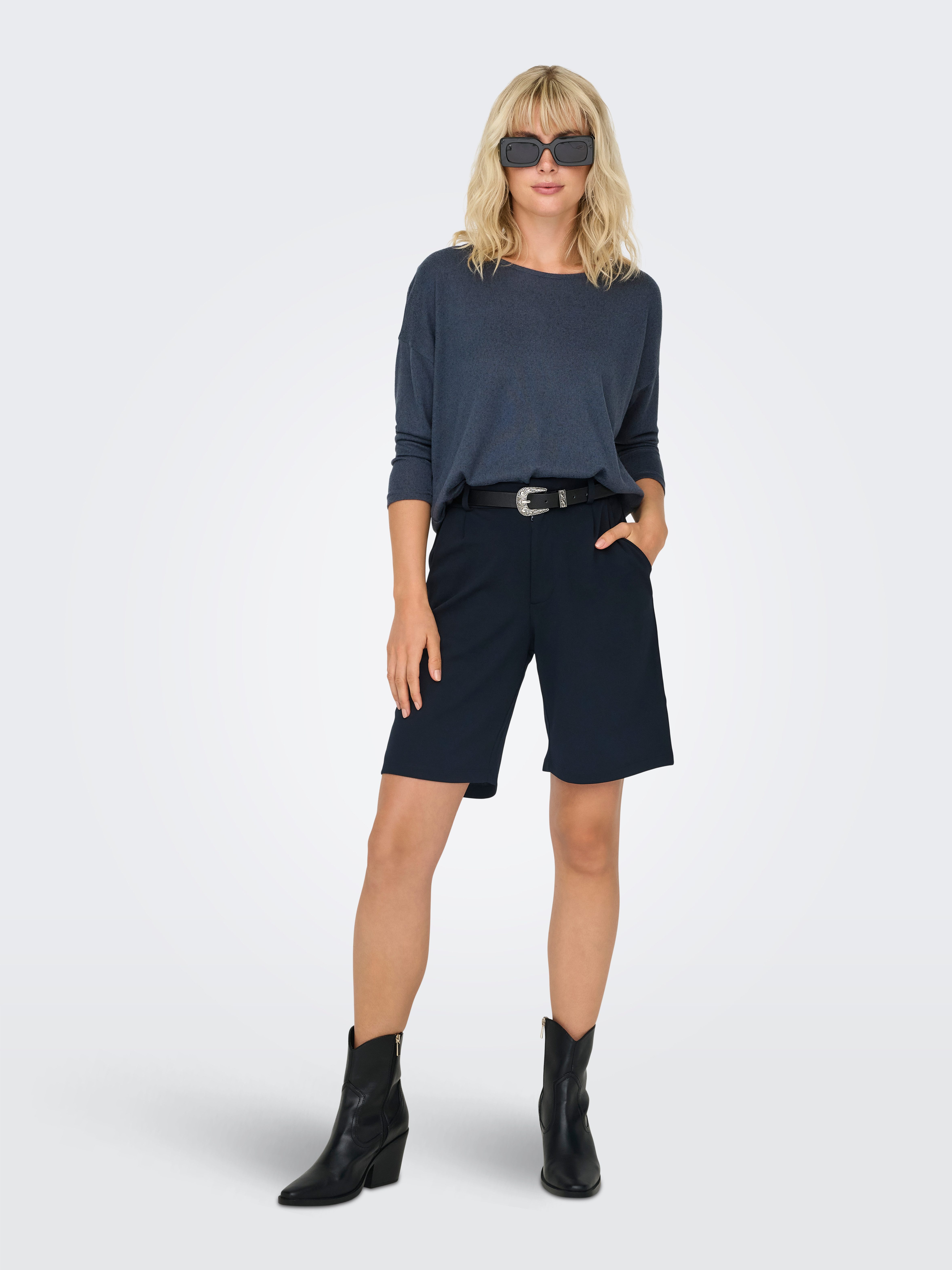 Only Shirt met 3/4 mouwen ONLELCOS 4/5 SOLID TOP