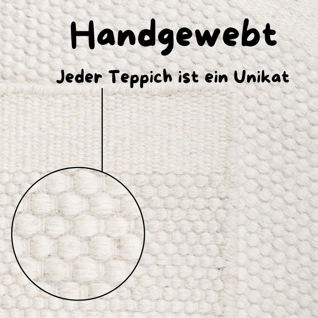 my home Set slaapkamerkleedjes Woolscape 1 Omkeerbaar tapijt, handgeweven kwaliteit, uni, 100% wol, woonkamer