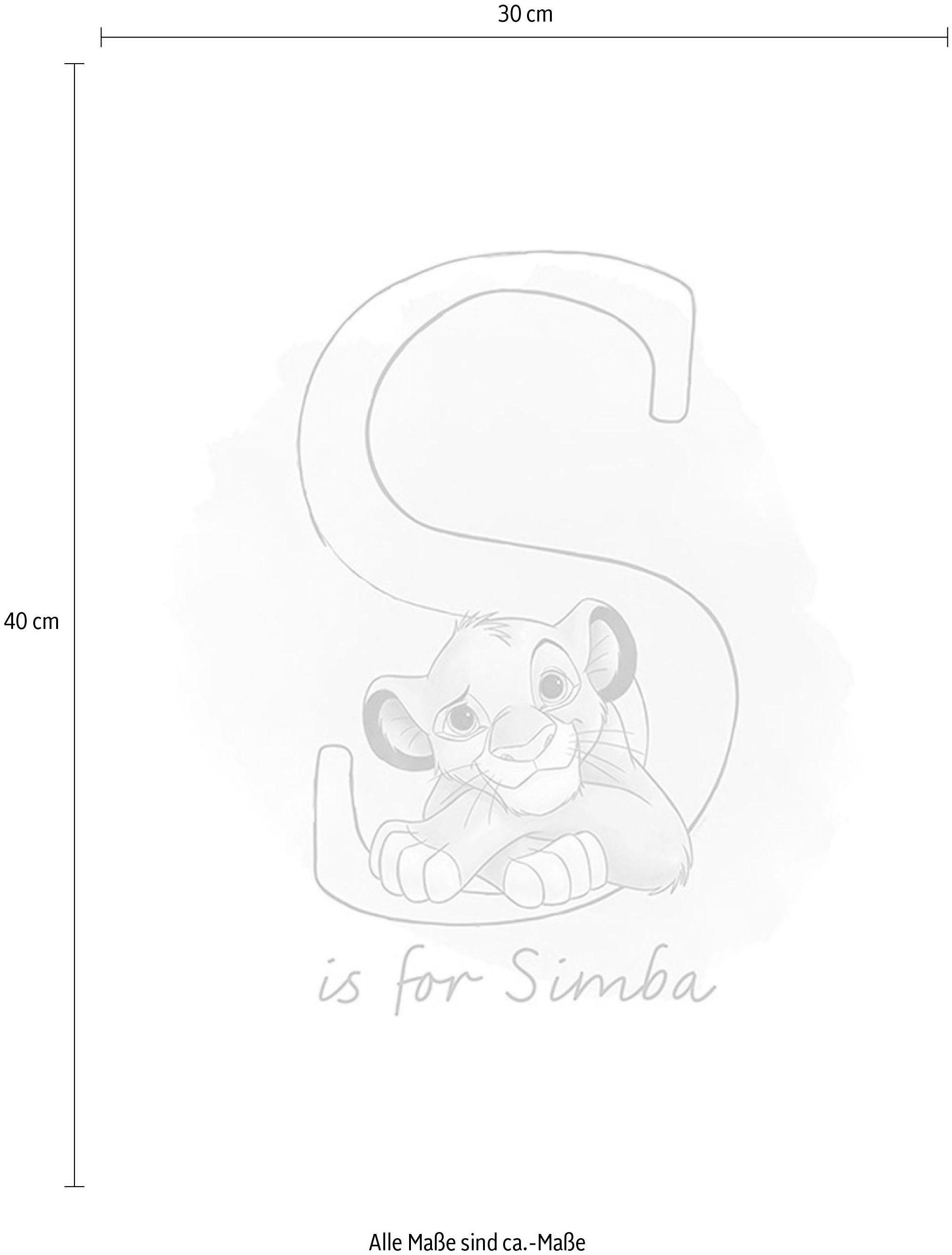 Komar Wanddecoratie S like SIMBA Wanddecoratie voor de kinderkamer - zonder lijst (1 stuk)