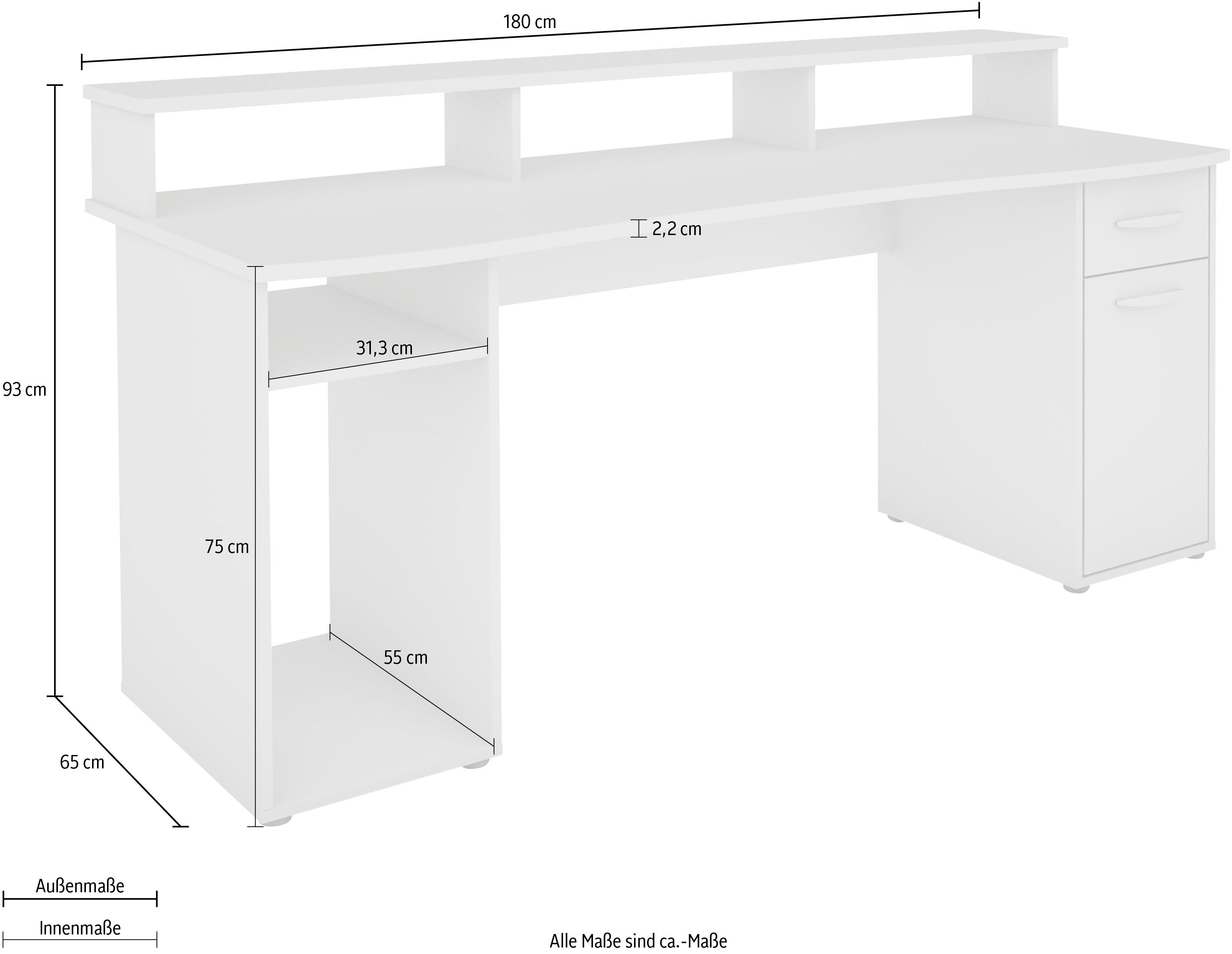 byLIVING Gamingtafel Fantastic met opzet, breedte 180 cm