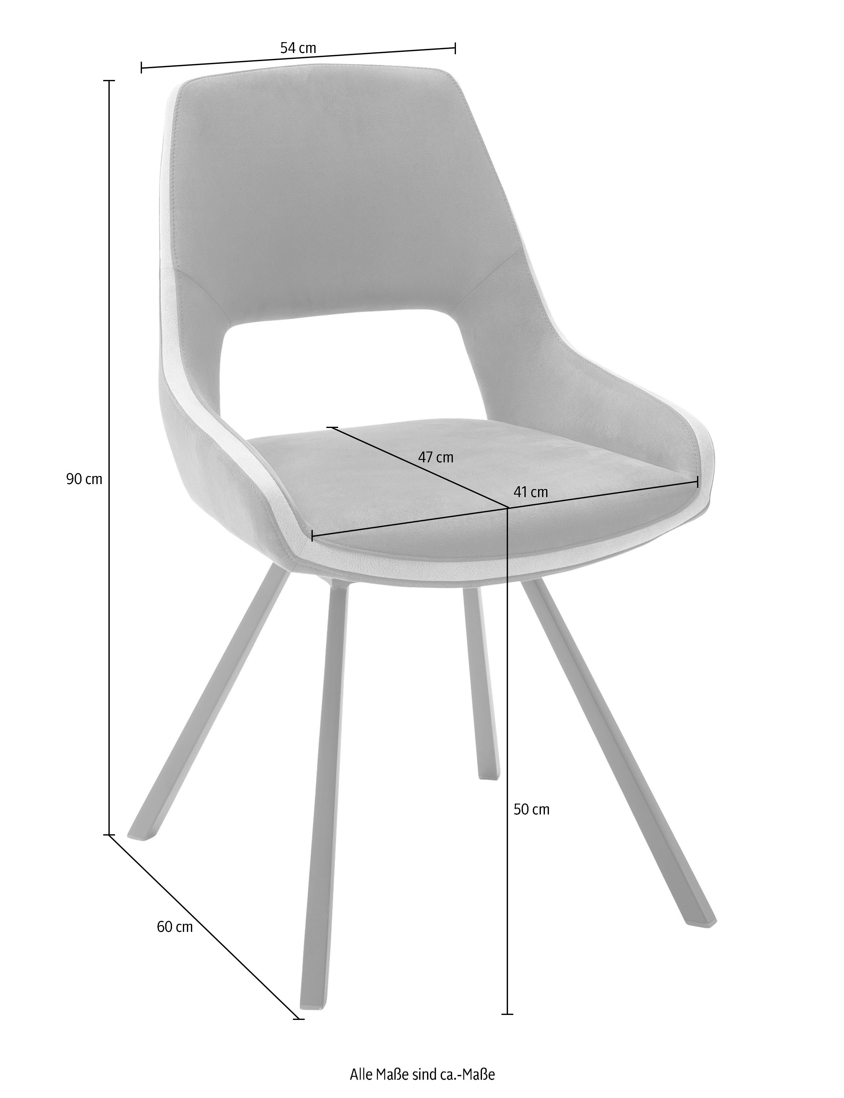 MCA furniture Eetkamerstoel Bayonne 2-set, stoel 180° draaibaar, belastbaar tot 120 kg, zithoogte ca. 50 cm (set, 2 stuks)