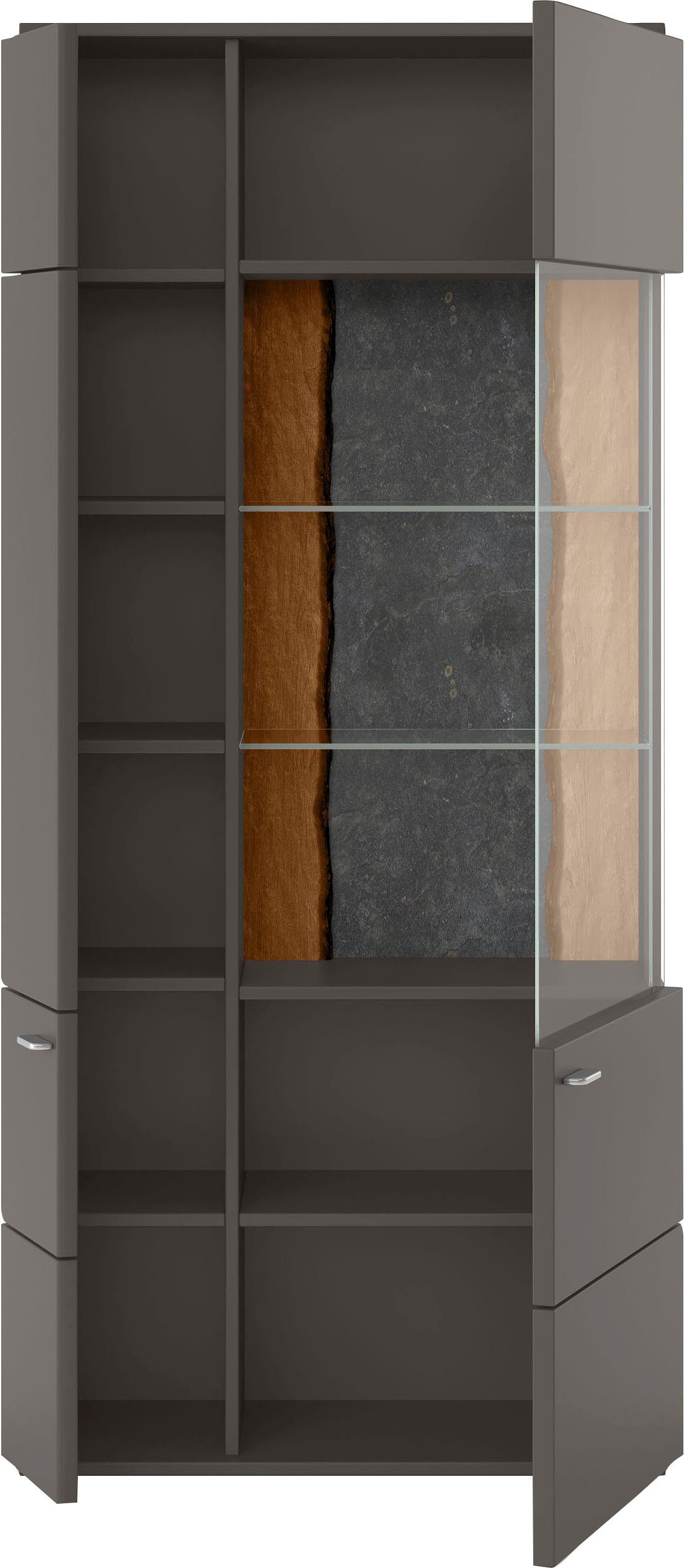 set one by Musterring Vitrinekast Tacoma Type 05/06, hoogte 207,4 cm, met getinte glasdeur