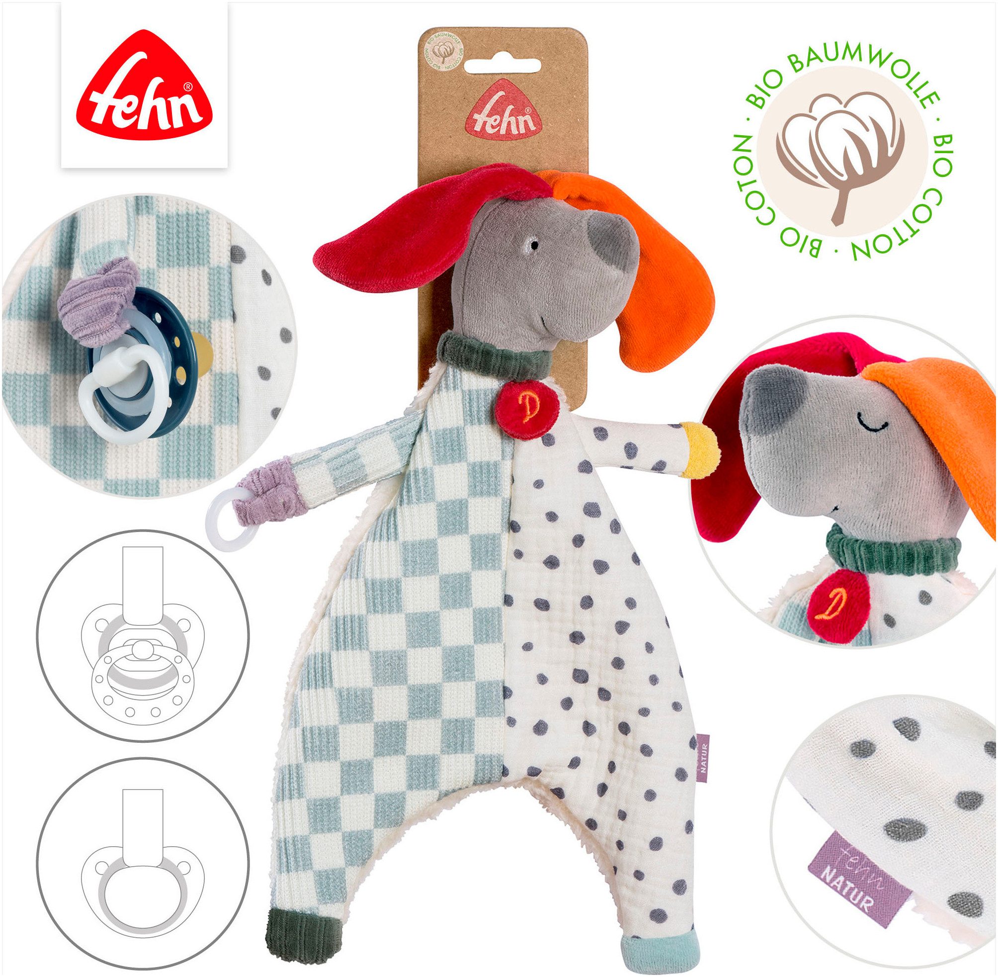 Fehn Knuffeldoekje Hond NATUUR