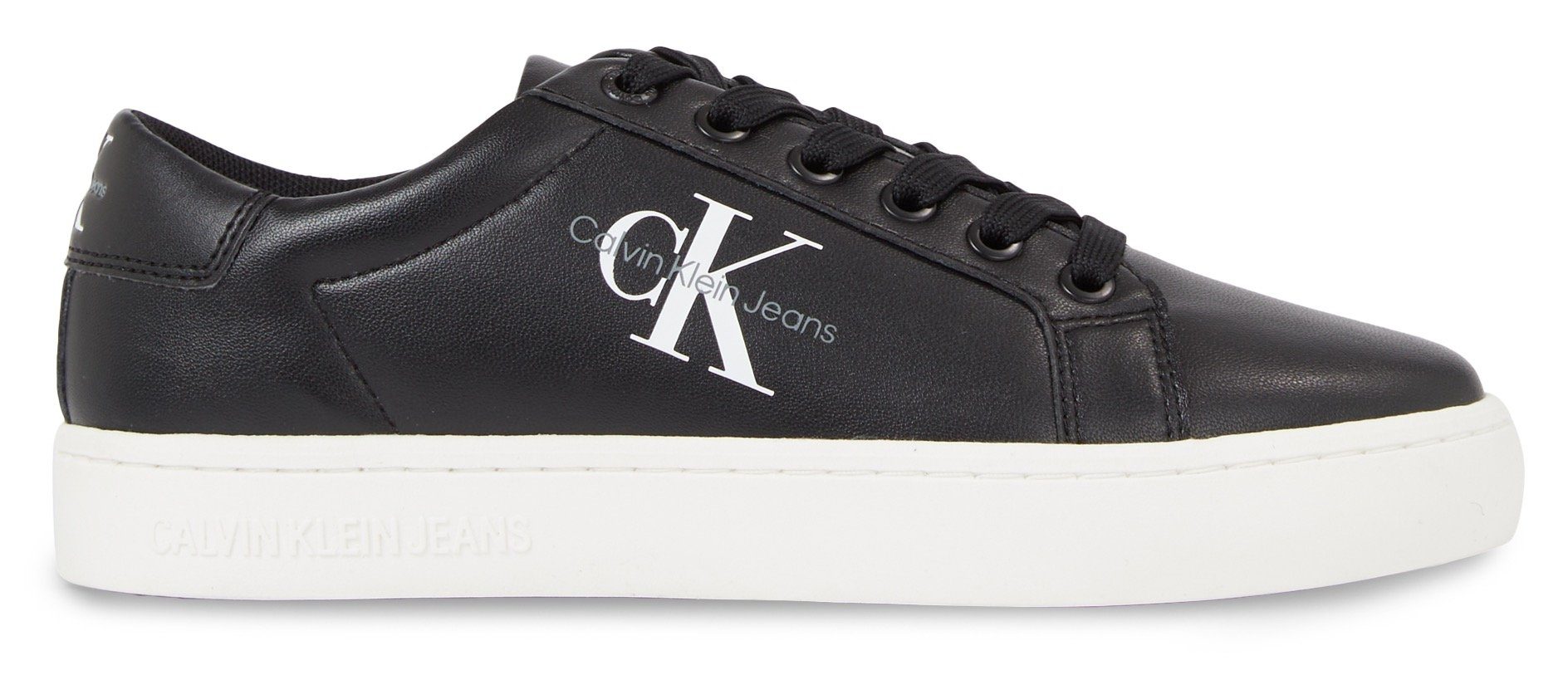 Calvin Klein Sneakers CLASSIC CUPSOLE LACEUP LTH WN met zijlogo, vrijetijdsschoen, lage schoen, veterschoen