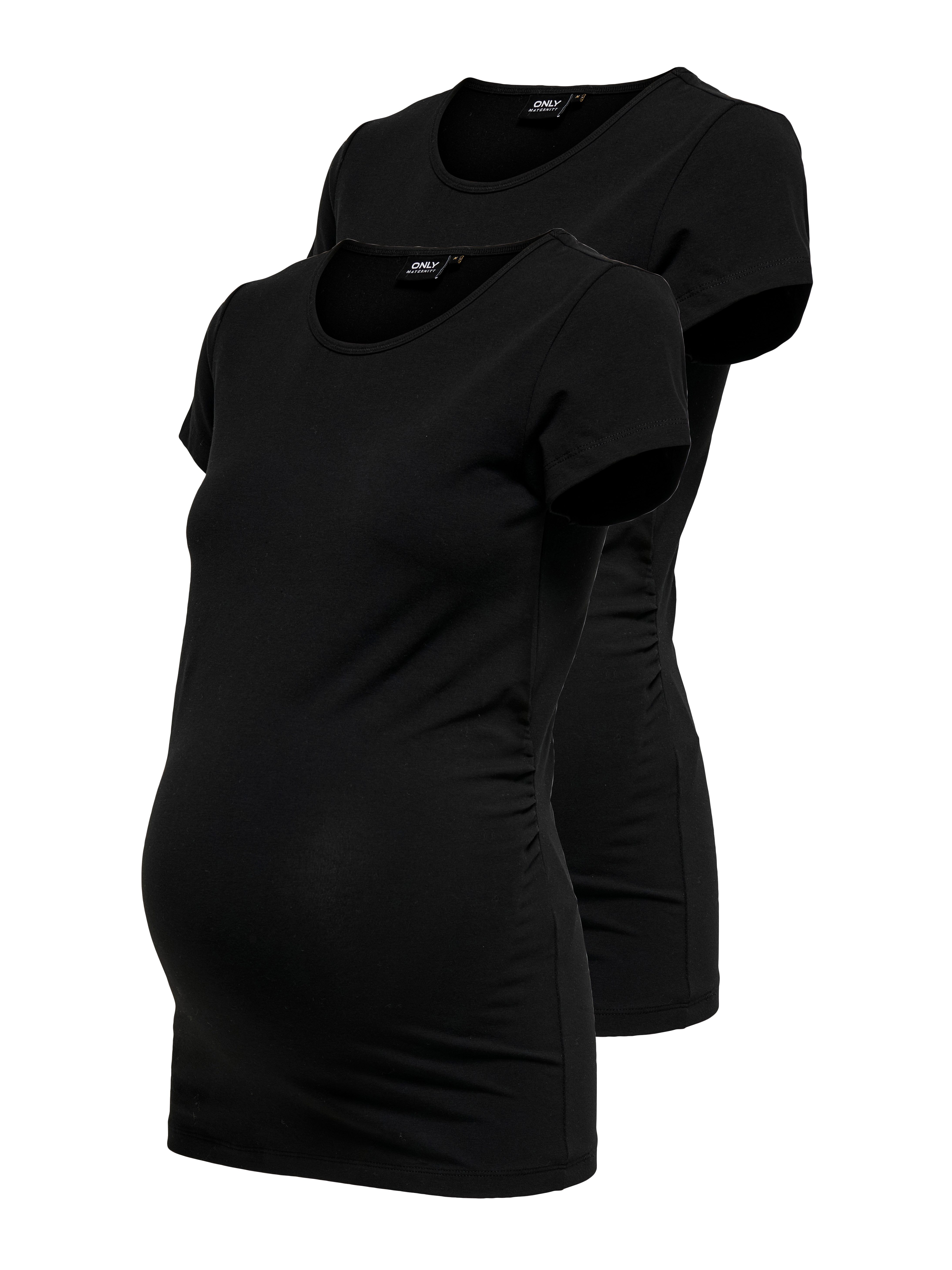 ONLY MATERNITY Zwangerschapsshirt OLMLOVELY S/S ONECK TOP 2PACK JRS NOOS (set, 2-delig)