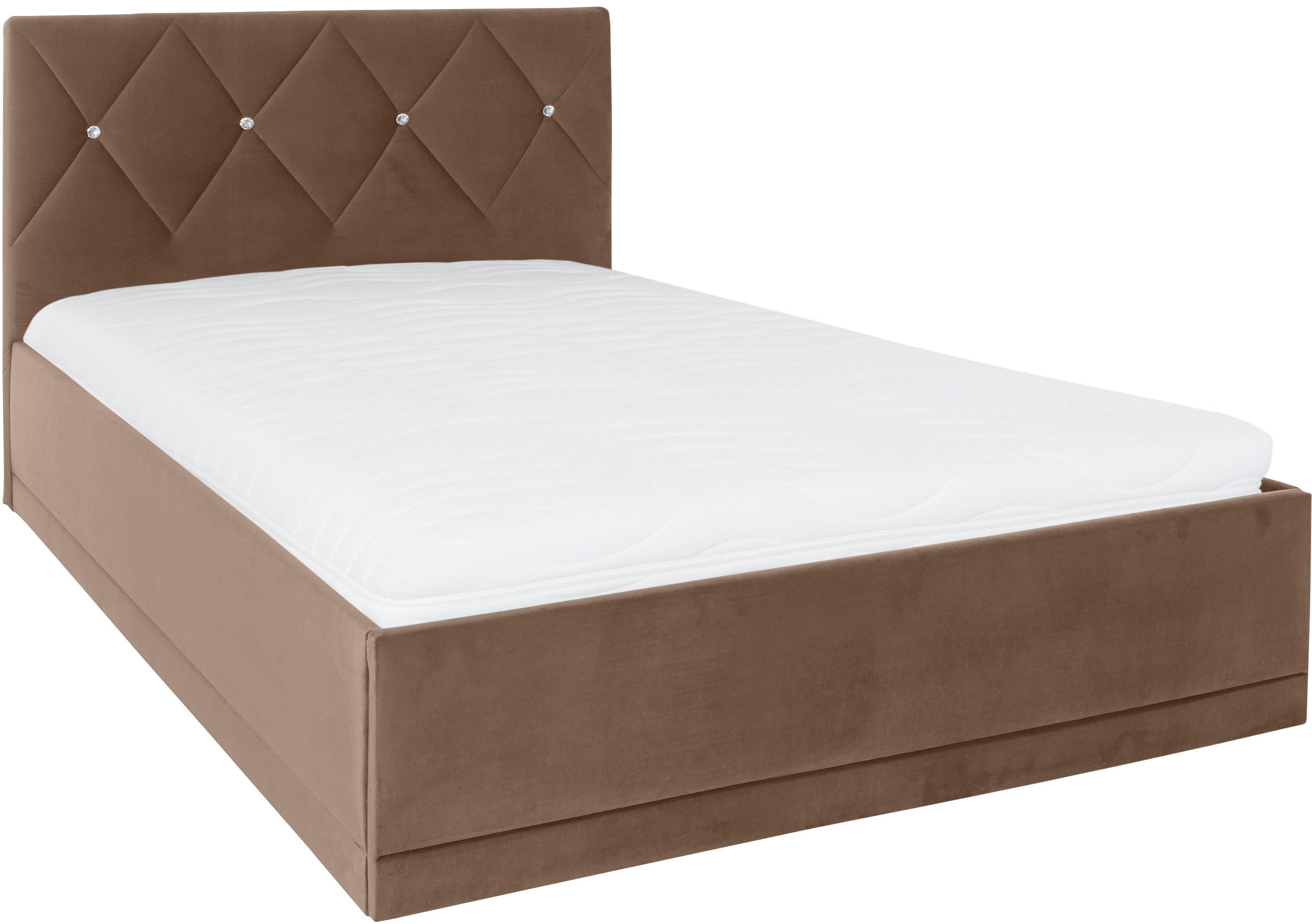 Westfalia Polsterbetten Gestoffeerd bed ADAMAS ook met bedlade, knoopdetails met stras