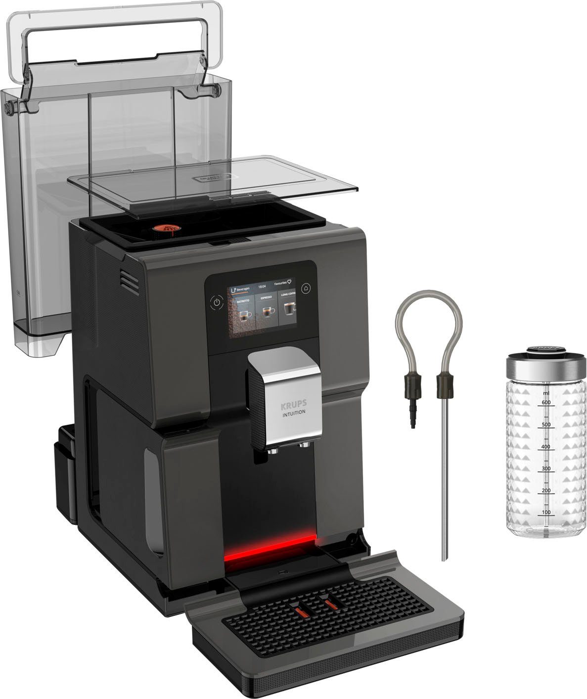 Krups Volautomatisch koffiezetapparaat EA872B Intuition Preference, 3,5"-kleurentouchscreen, intuïtieve gekleurde indicatielampjes