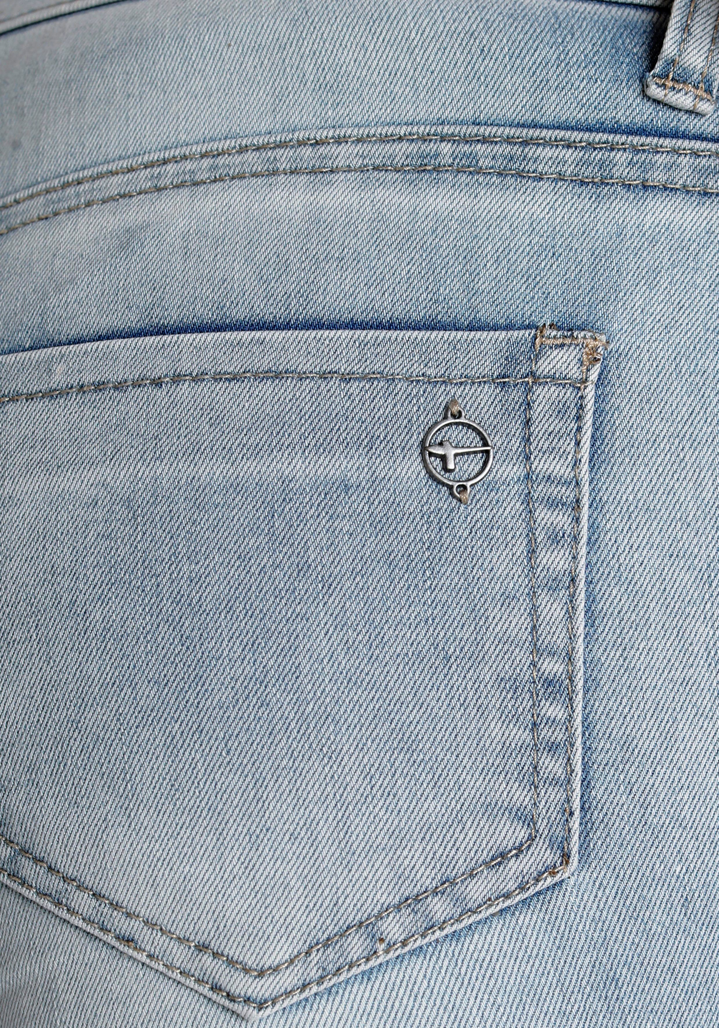 Tamaris Skinny fit jeans smalle broekpasvorm, normale taille, 5-pocket-vorm, used-wassing