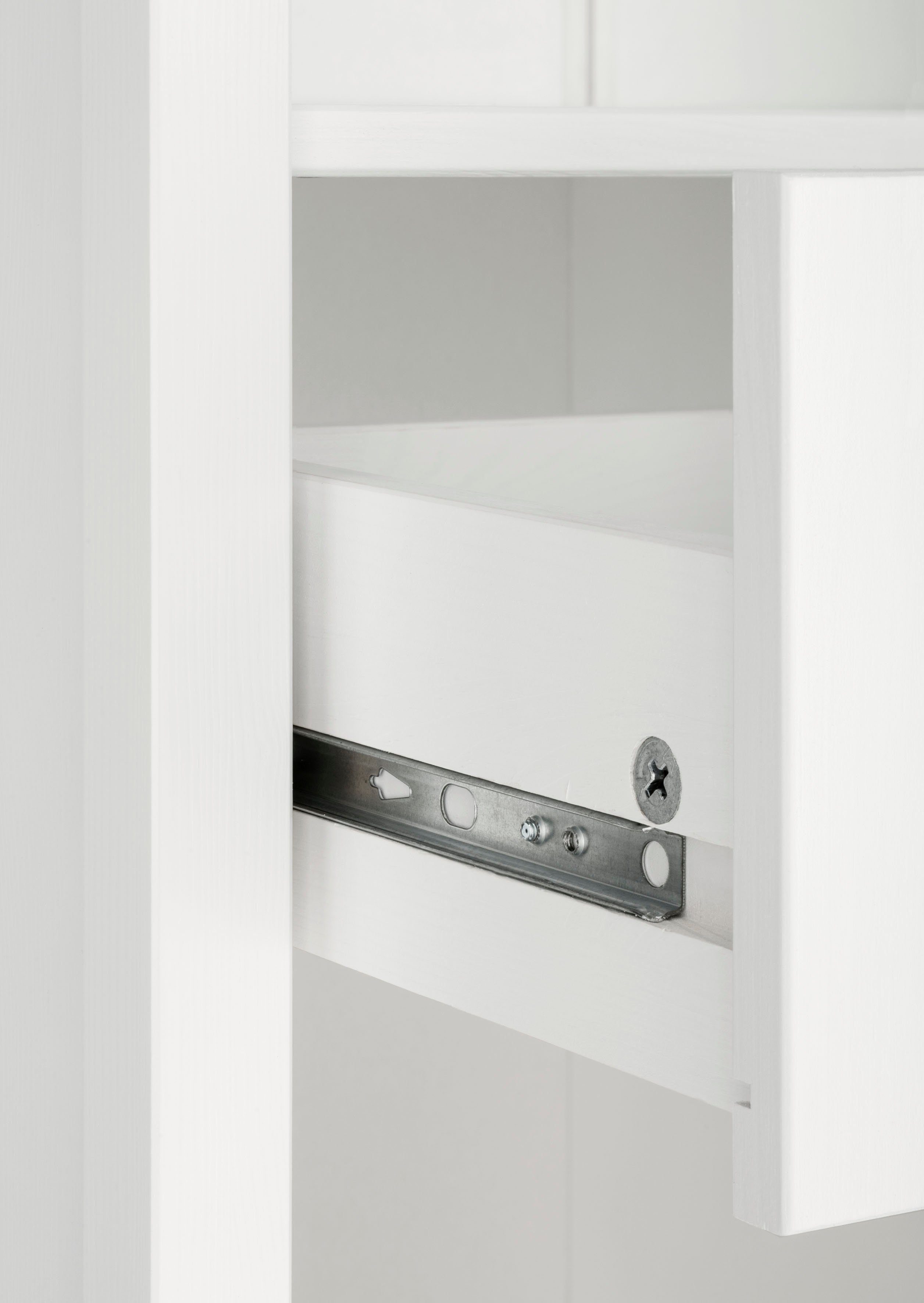 Home affaire Hoge kast Vili Badkamerkast, hoogte 175 cm, 2 lades, 3 deuren, van massief hout