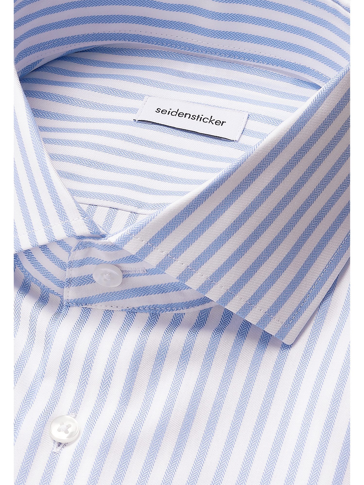 seidensticker Businessoverhemd Zwarte roos Slim 1/1 Kent kraag gestreept