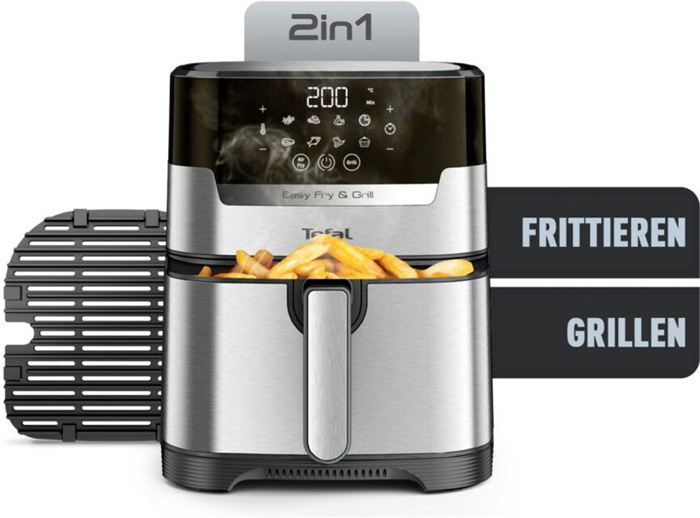 Tefal Friteuse Easy Fry & Grill Deluxe Heteluchtfriteuse & grill, display, 4,2 L, 8 kookprogramma's, EY505D