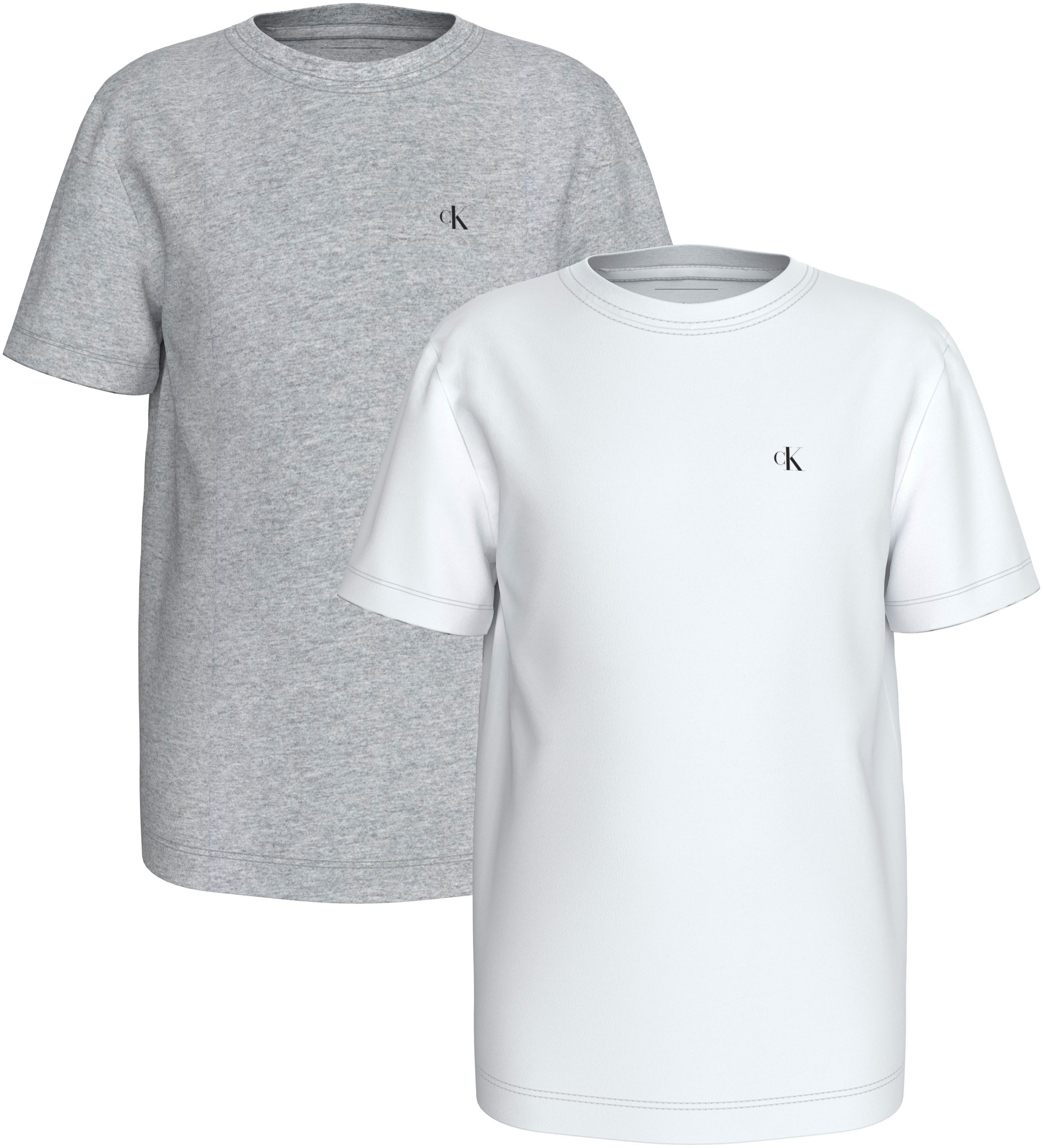 Calvin Klein T-shirt 2-PACK MONOGRAM TOP voor kinderen tot 16 jaar met logo-opdruk (2-delig)