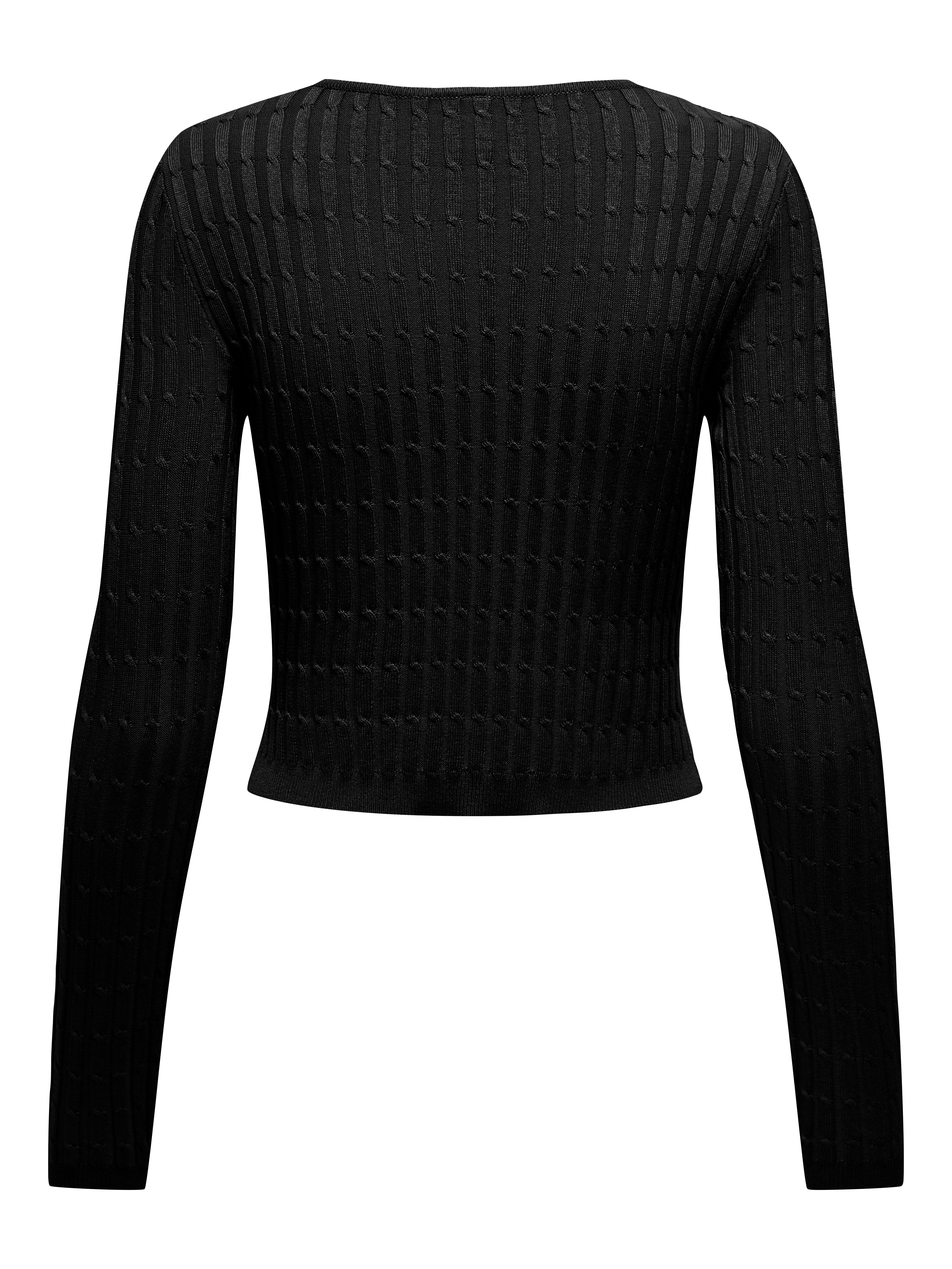Only Gebreide trui ONLMEDDI LS CABLE CROP O-NECK CC KNT