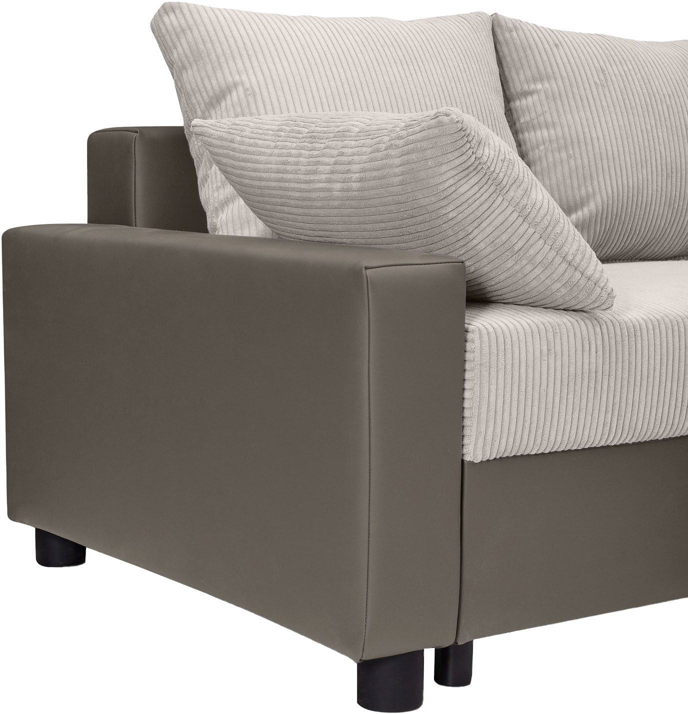 COLLECTION AB Hoekbank Parma L-vorm met slaapfunctie en bedlade, inclusief kussens, bonell-federkern