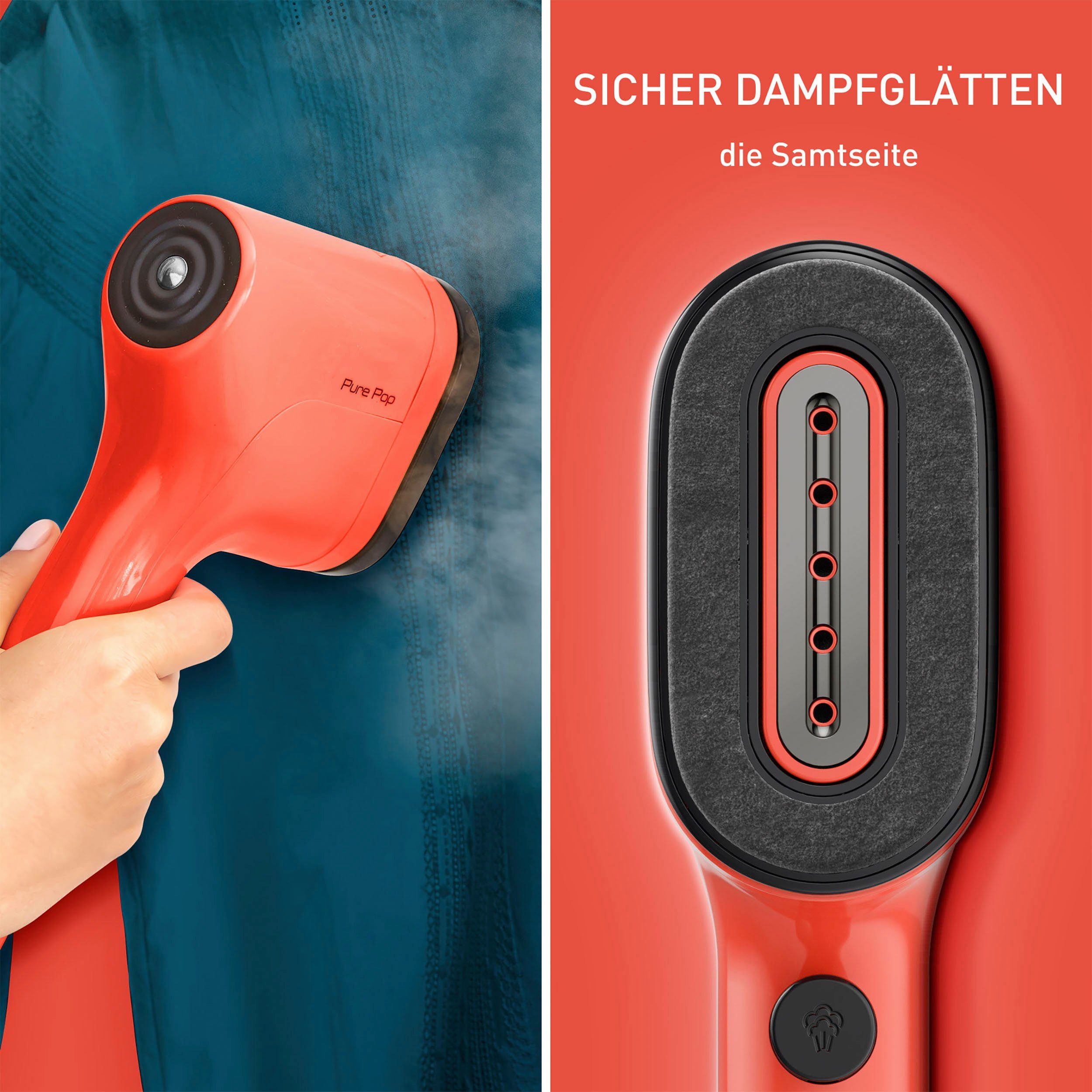 Tefal Stoomborstel Pure Pop verwijdert tot 99,99% van de virussen/bacteriën/kiemen