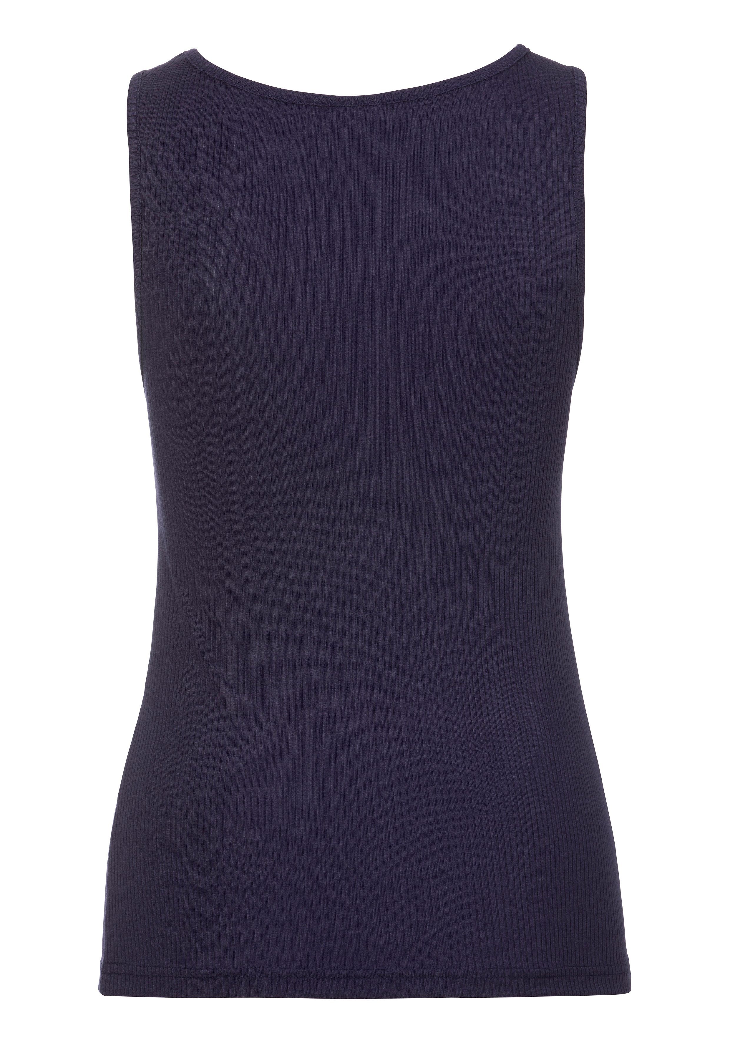 Lascana Top geribd materiaal met ronde hals
