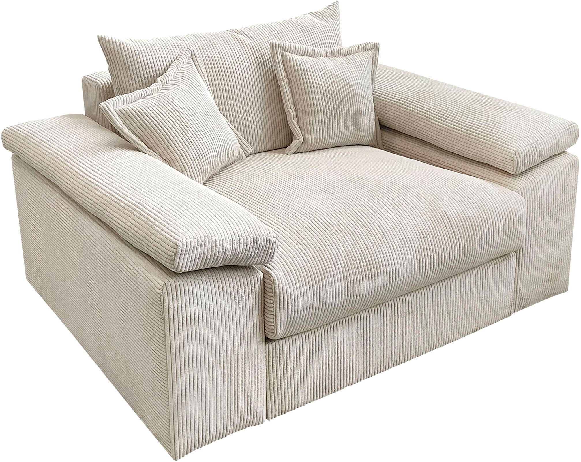 Home affaire XXL-fauteuil Soft&Cosy in corduroy, inclusief 2 sierkussens