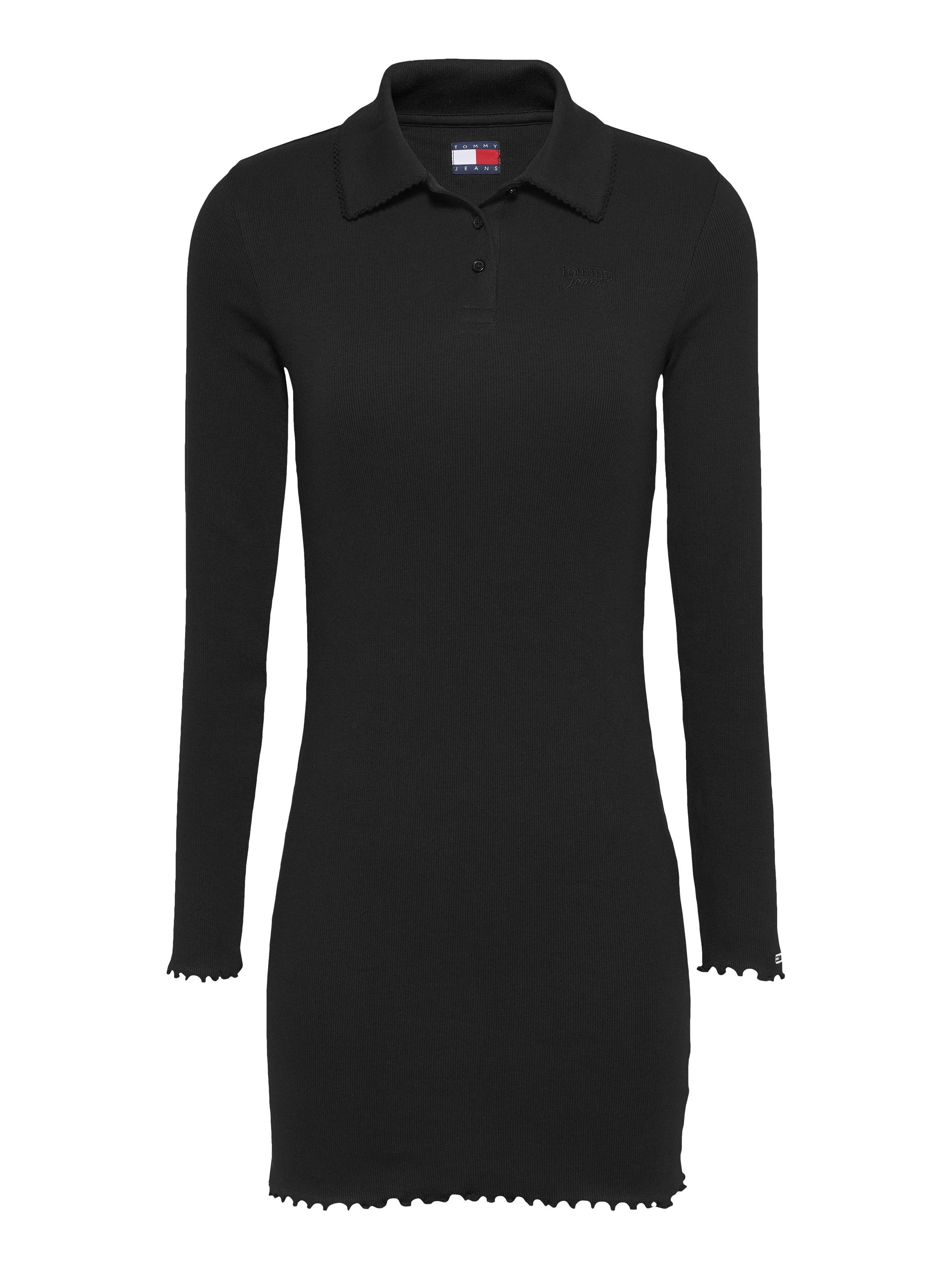 TOMMY JEANS Polojurk TJW LS SCALLOP RIB POLO DRESS