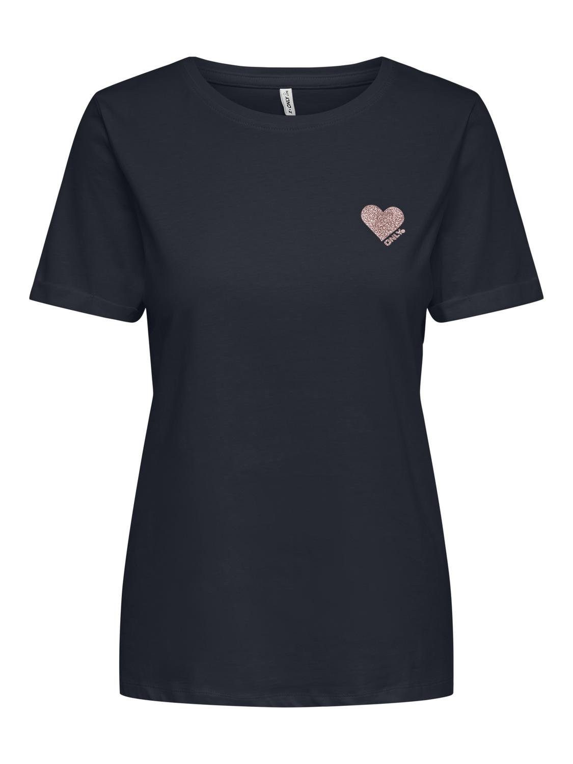 Only Shirt met korte mouwen ONLKITA S/S LOGO TOP NOOS