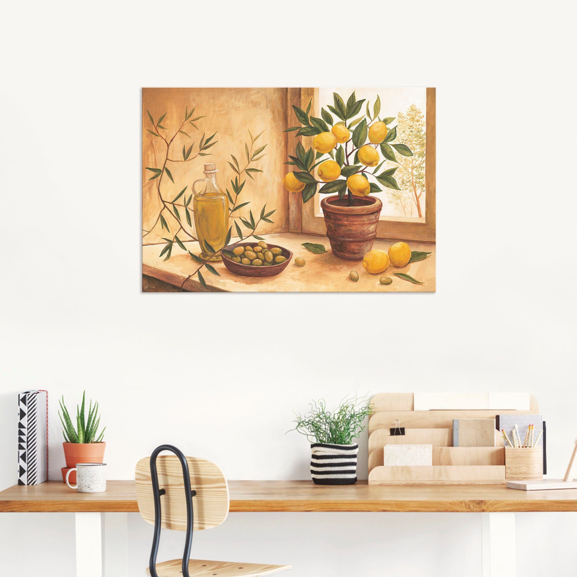 Artland Artprint Olijven en citroenen als artprint van aluminium, artprint voor buiten, artprint op linnen, poster, muursticker