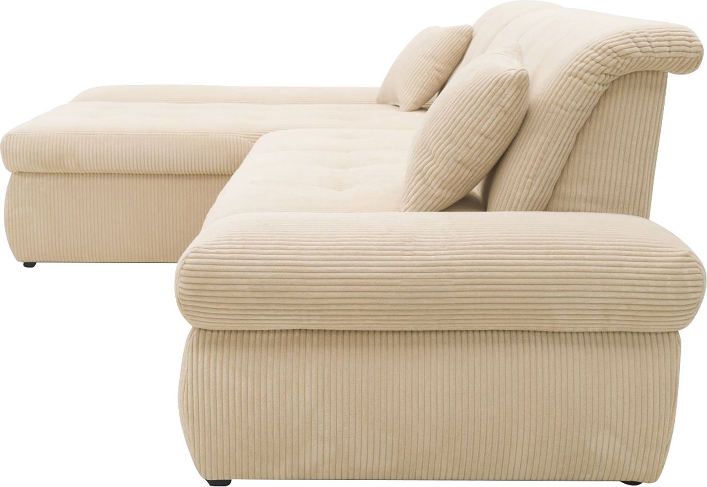 DOMO collection Hoekbank Moric bxdxh 300x172x80 cm, ook in cord, L-model XXL-formaat, optioneel ook met slaapbank functie en verstelling armleuning,