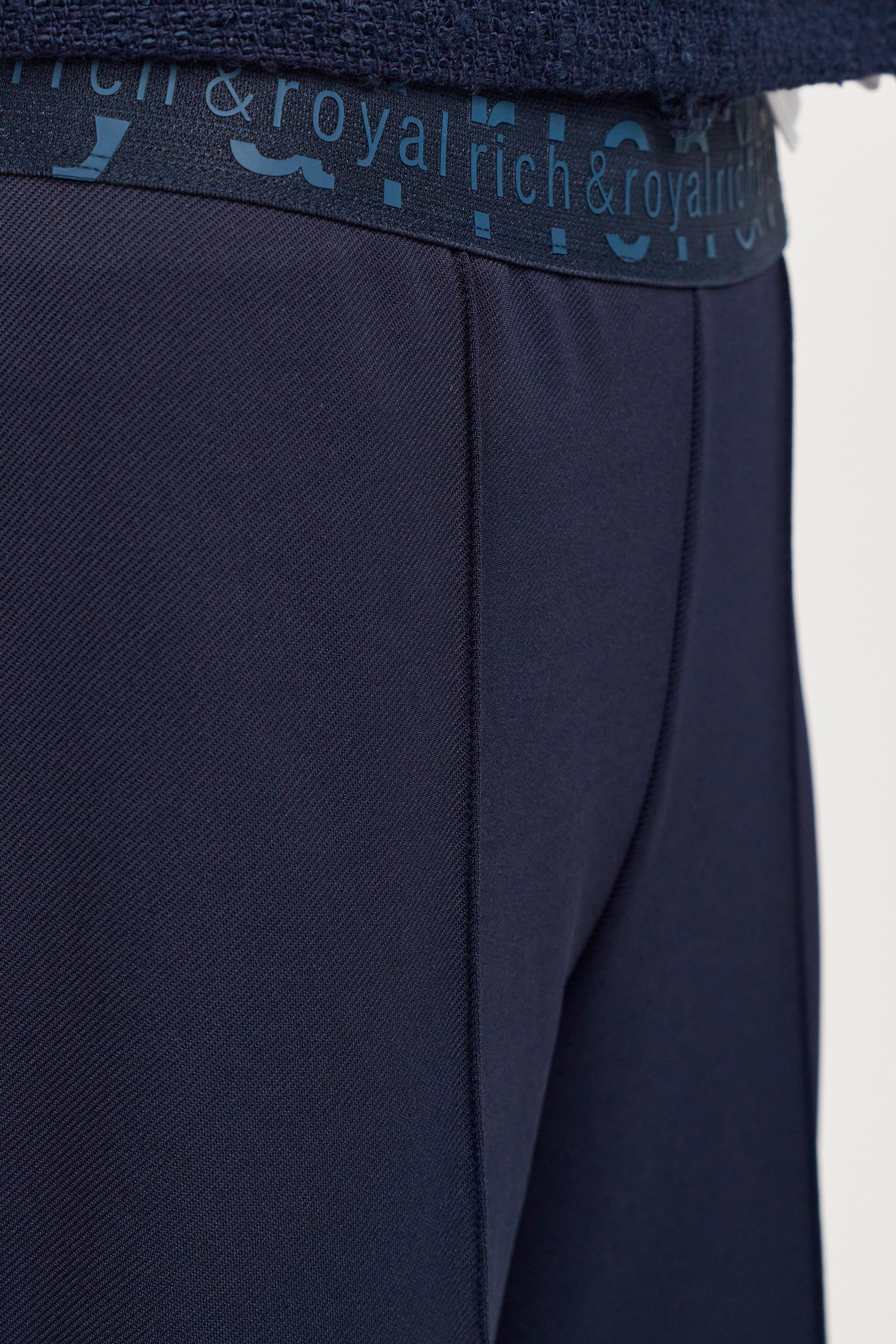 Rich & Royal Pantalon met vouw Nep-leistentassen achter, met elastische band